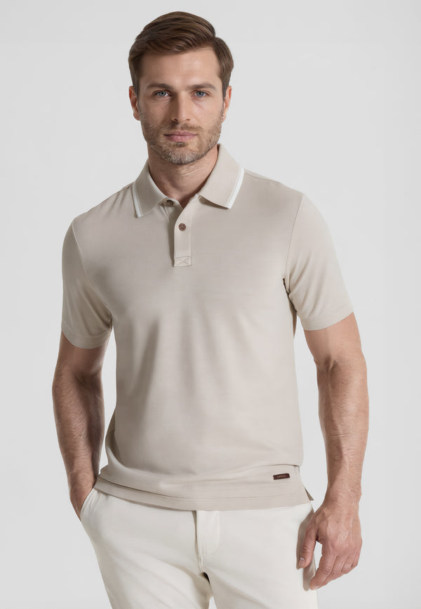 YES ZEE Polo Uomo Piquet Cotone Collo a Contrasto ART. 01T732