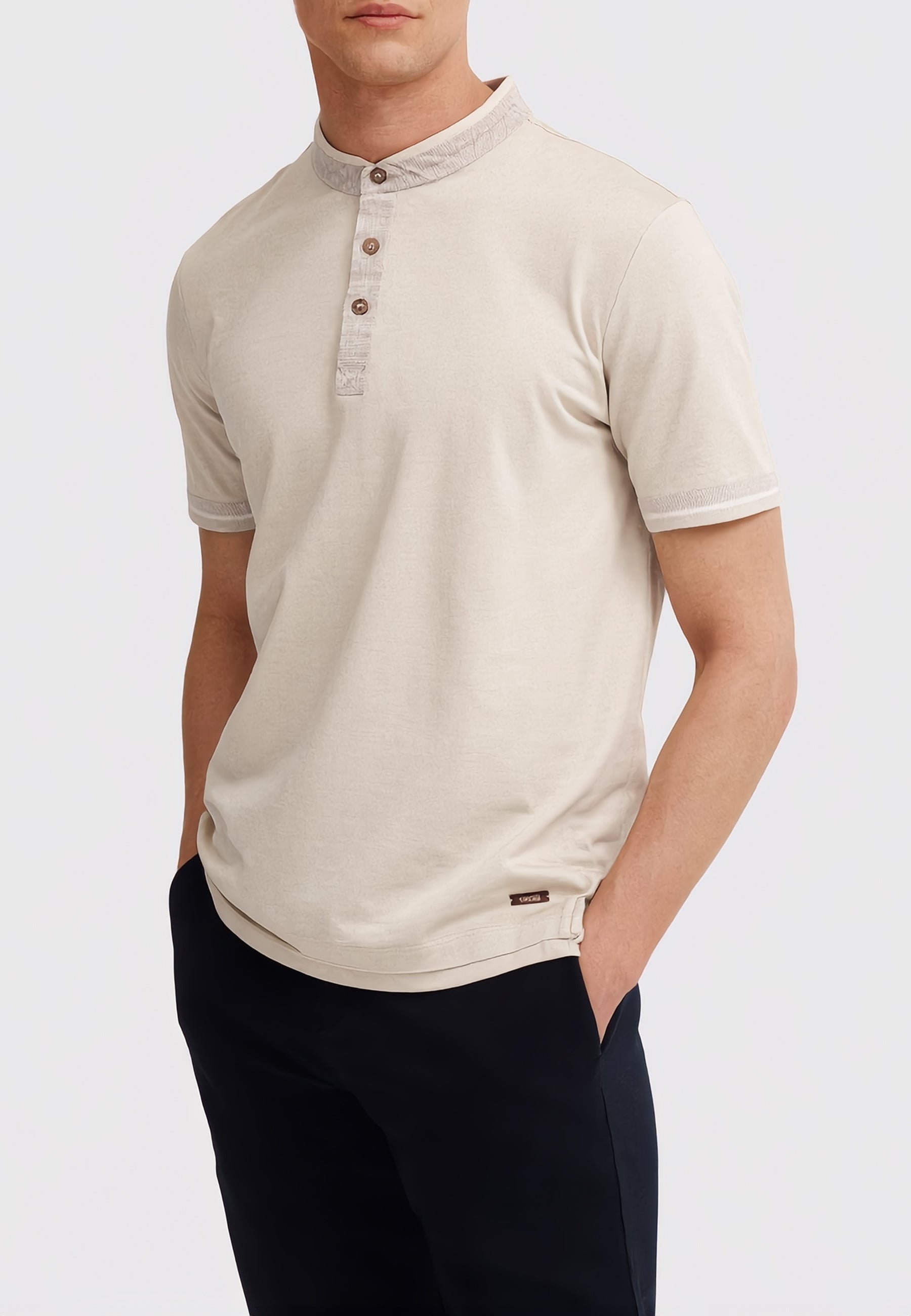 YES ZEE Polo Uomo Collo Coreana Piquet Cotone ART. 01T798