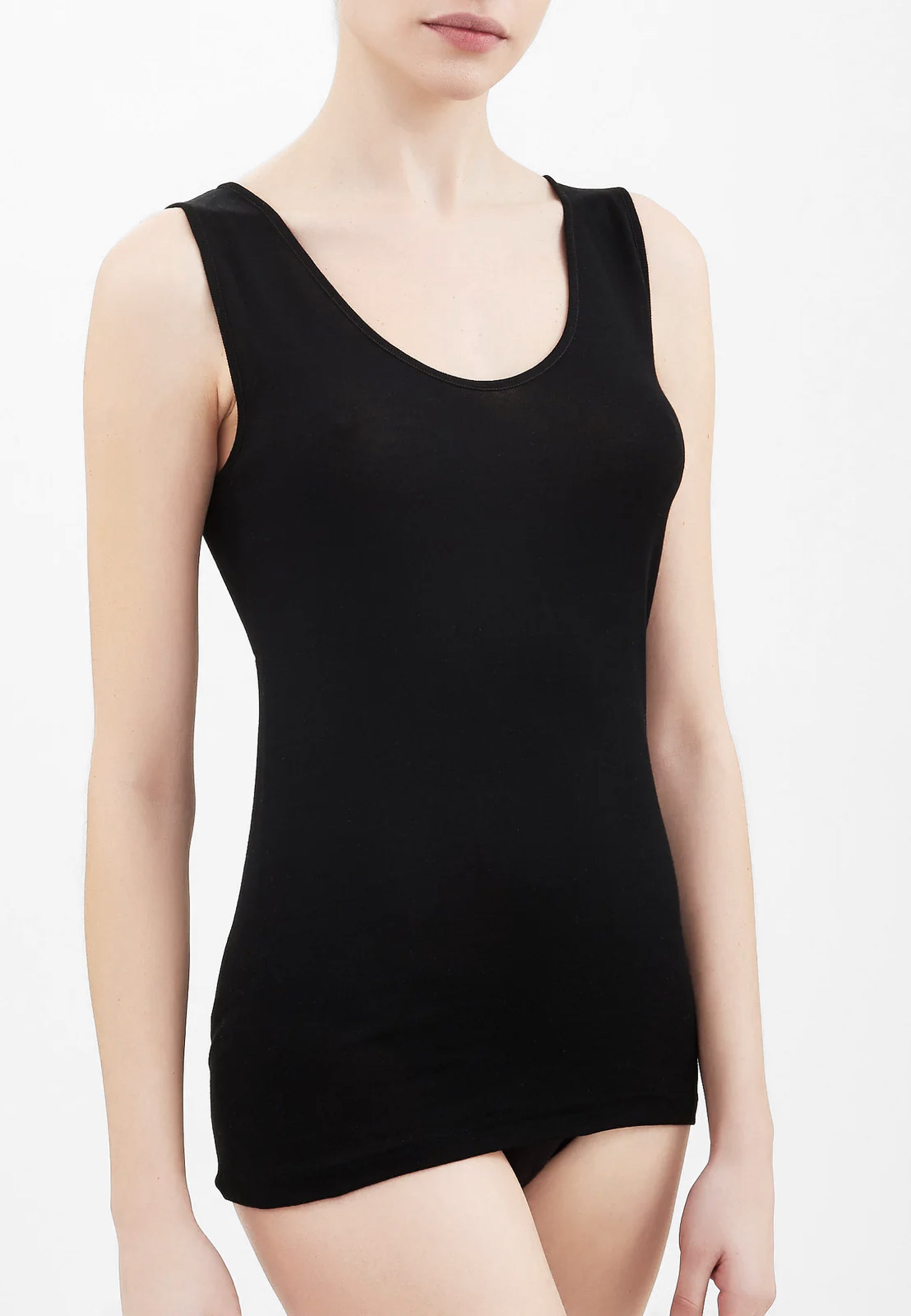 OFFERTA 2 PEZZI RAGNO 028192 Canottiera Spalla Larga Donna 100% Filo Scozia