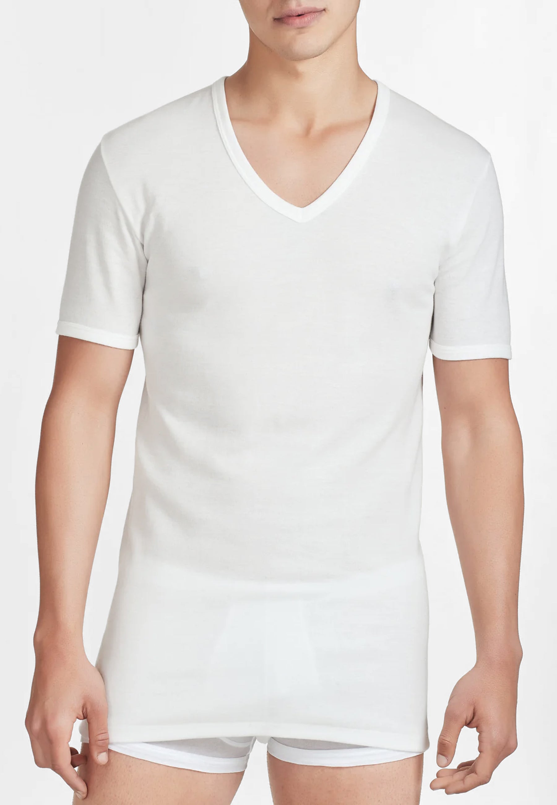 OFFERTA 3 PEZZI RAGNO 065458 Maglietta Uomo Mezza Manica Scollo V Lana e Cotone