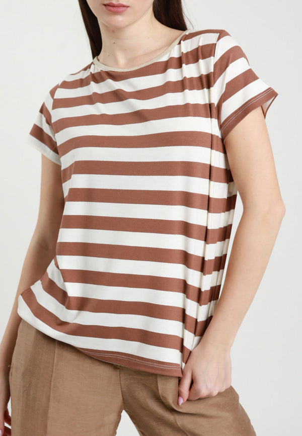SUSY MIX T-Shirt Donna M/M Viscosa Leggera Fantasia Righe 12126