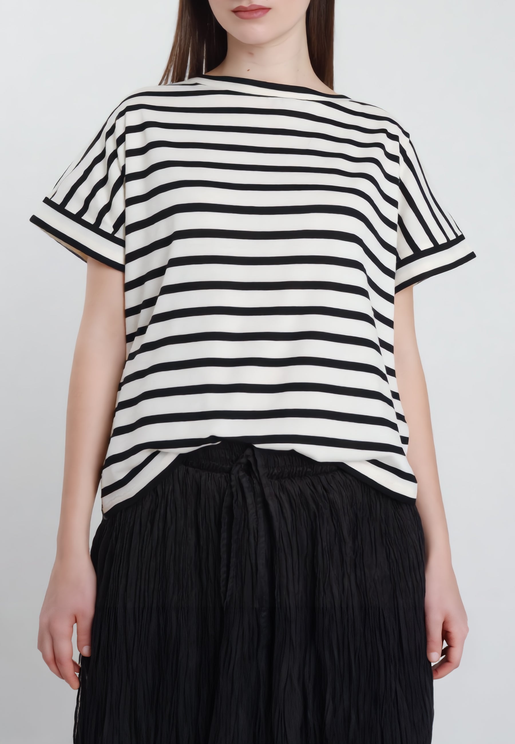 SUSY MIX T-Shirt Donna Girocollo Viscosa Leggera Rigata 12140