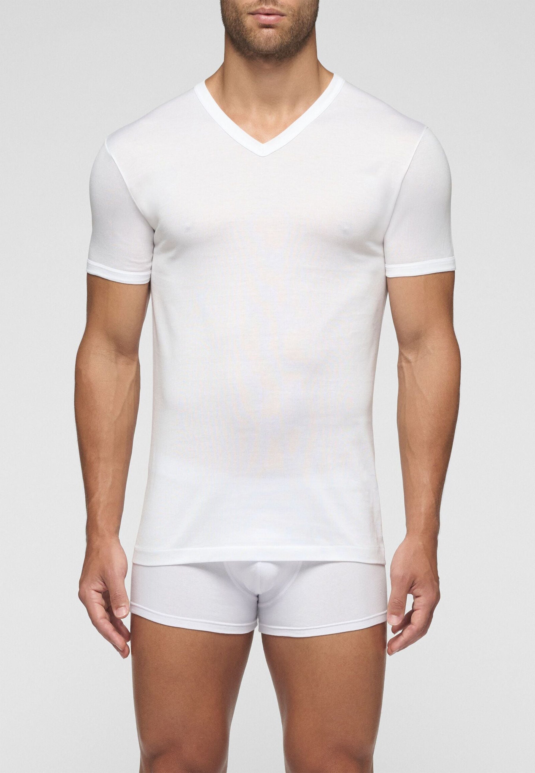 CAGI 1304 T-shirt Scollo V Uomo 100% Filo di Scozia