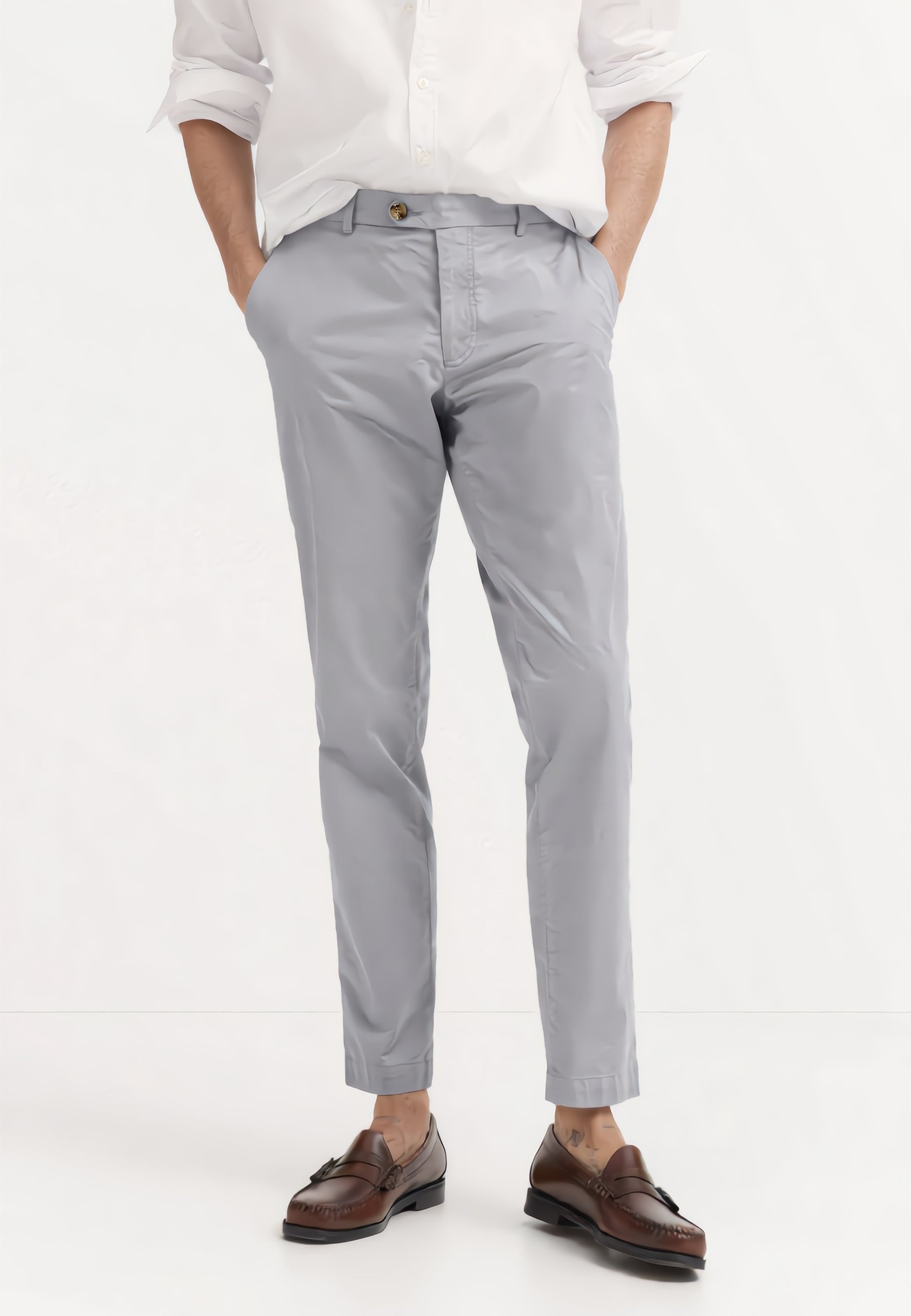 BUGATTI Pantalone Uomo Cotone Leggero Vita Elastica ART. 1453-16307E