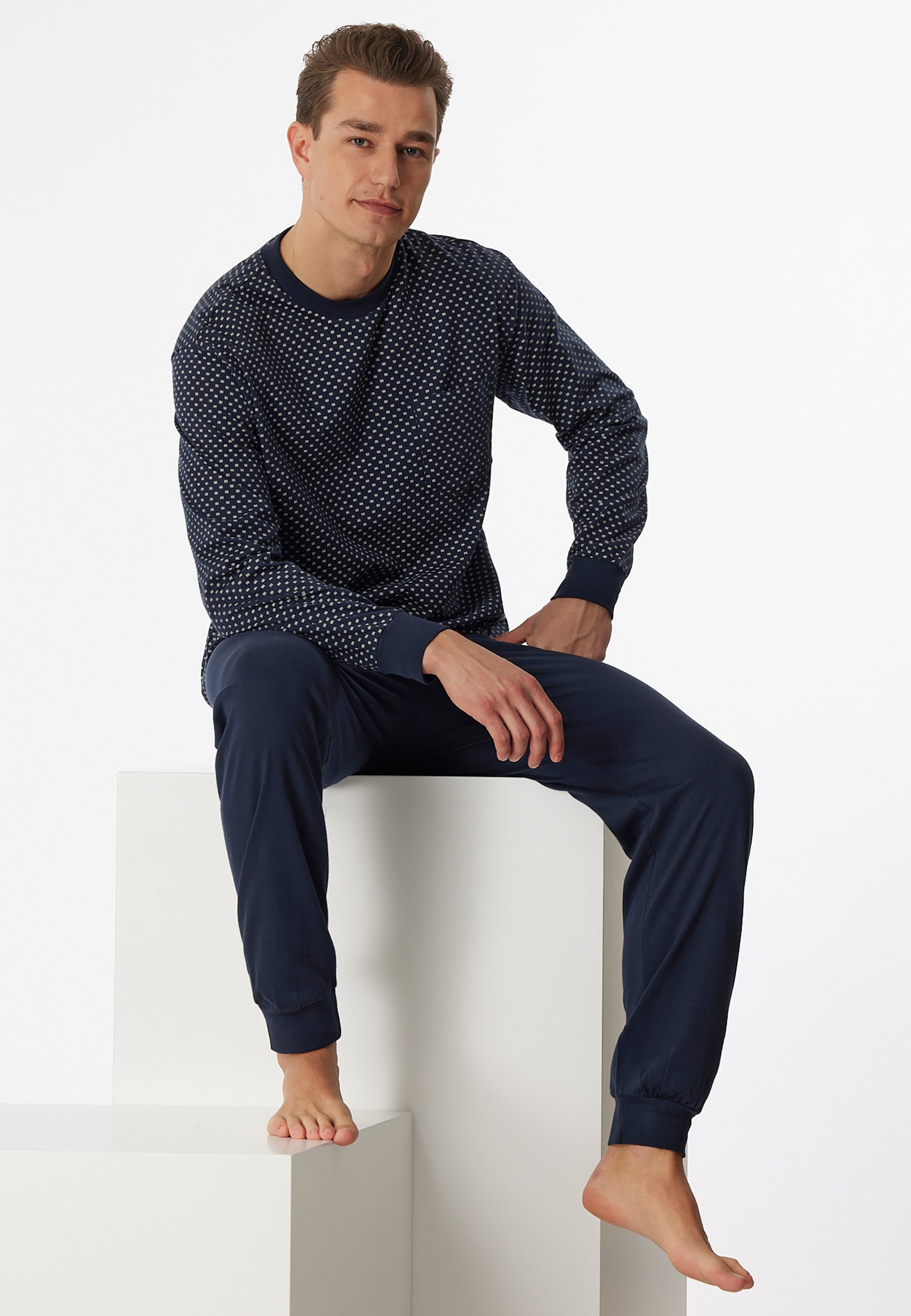 SCHIESSER 159620 Pigiama Uomo Manica Lunga 100% Cotone