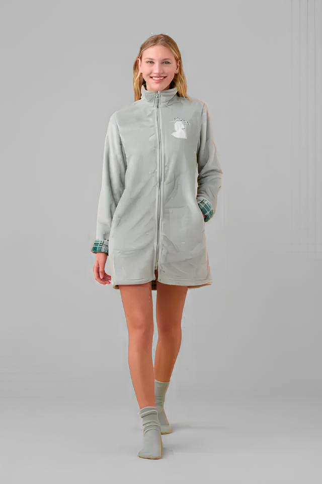 NOI DI NOTTE Vestaglia donna zip pile applicazione barboncino ART. GE003019