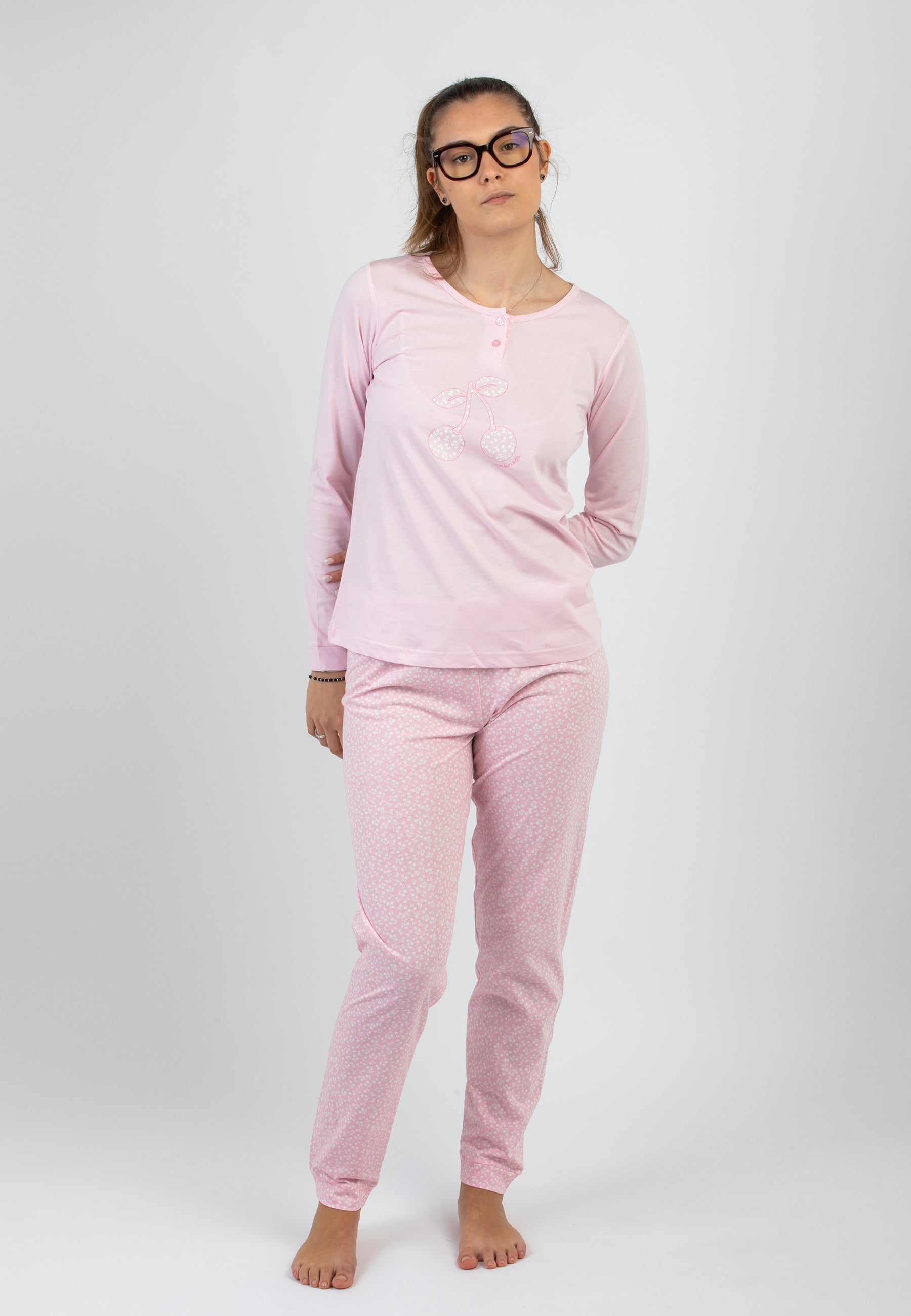 Pigiama Donna Lungo 100% Cotone Leggero NOI DI NOTTE FA009007