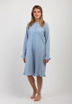 Camicia Da Notte Donna Manica Lunga 100% Cotone Leggero NOI DI NOTTE LA003351
