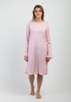 Camicia Da Notte Donna Manica Lunga 100% Cotone Leggero NOI DI NOTTE LA003351