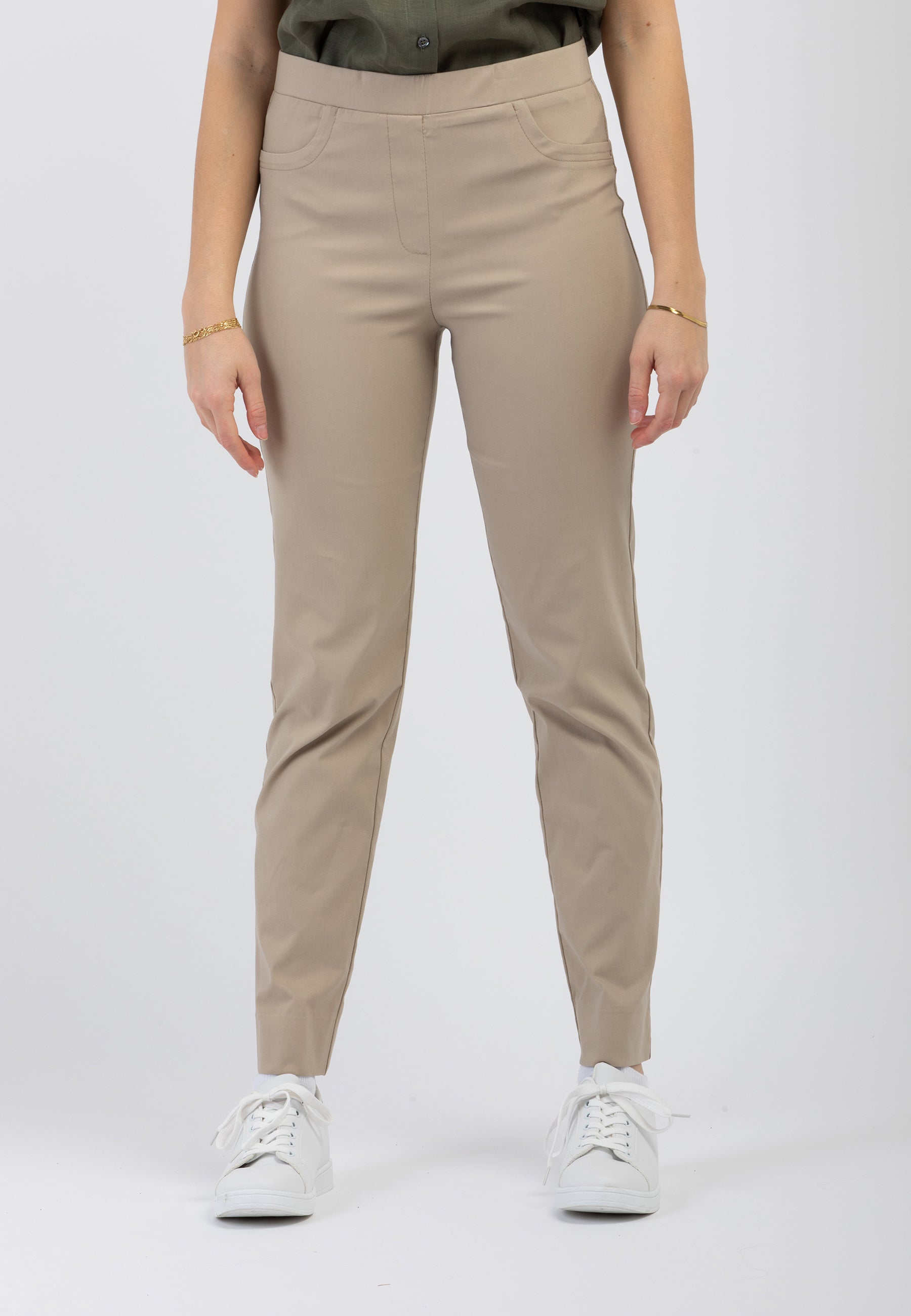 Pantalone Donna Elastico in Vita Tessuto Bengalina Leggero CARLA FERRONI 16020