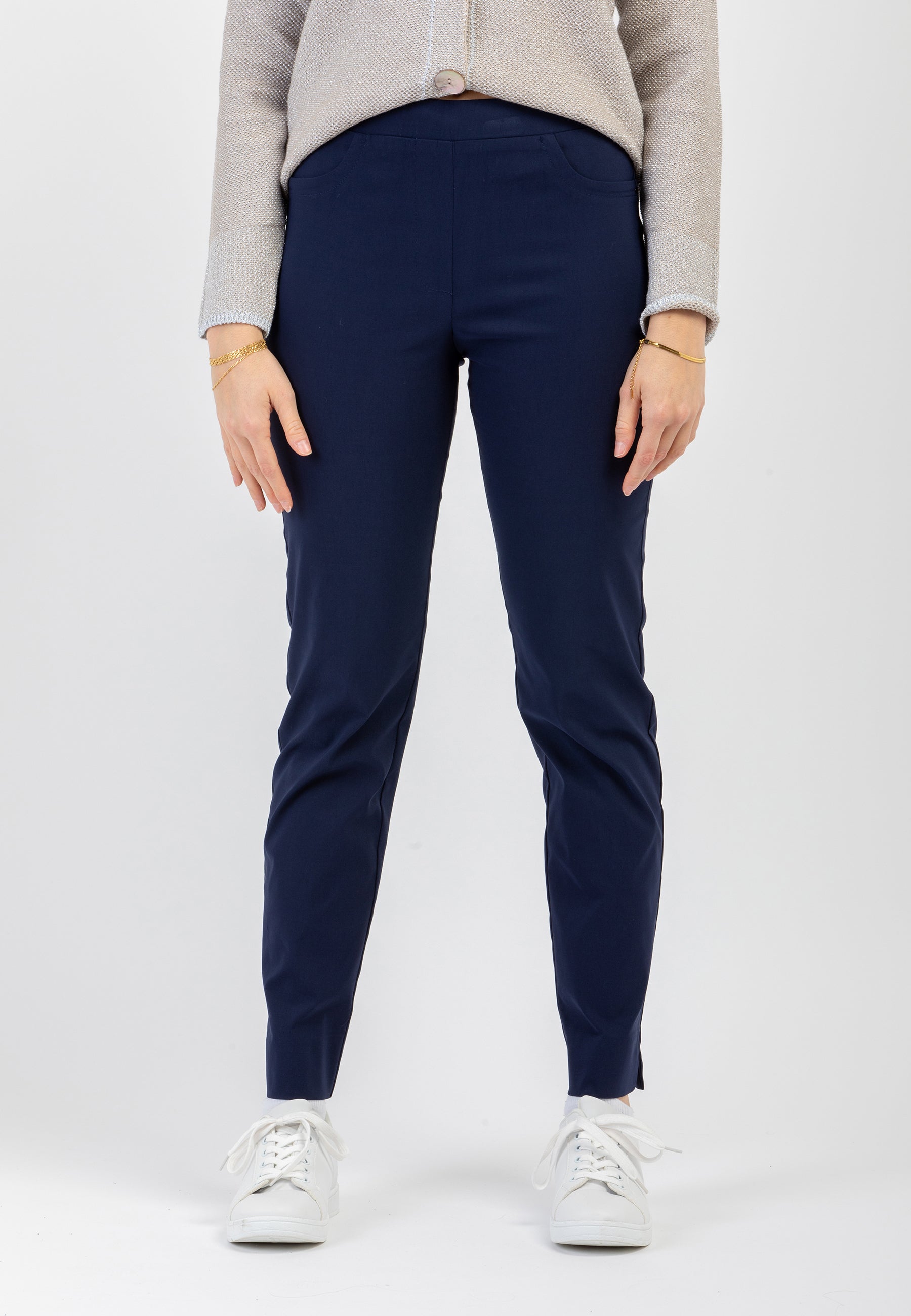 Pantalone Donna Elastico in Vita Tessuto Bengalina Leggero CARLA FERRONI 16020