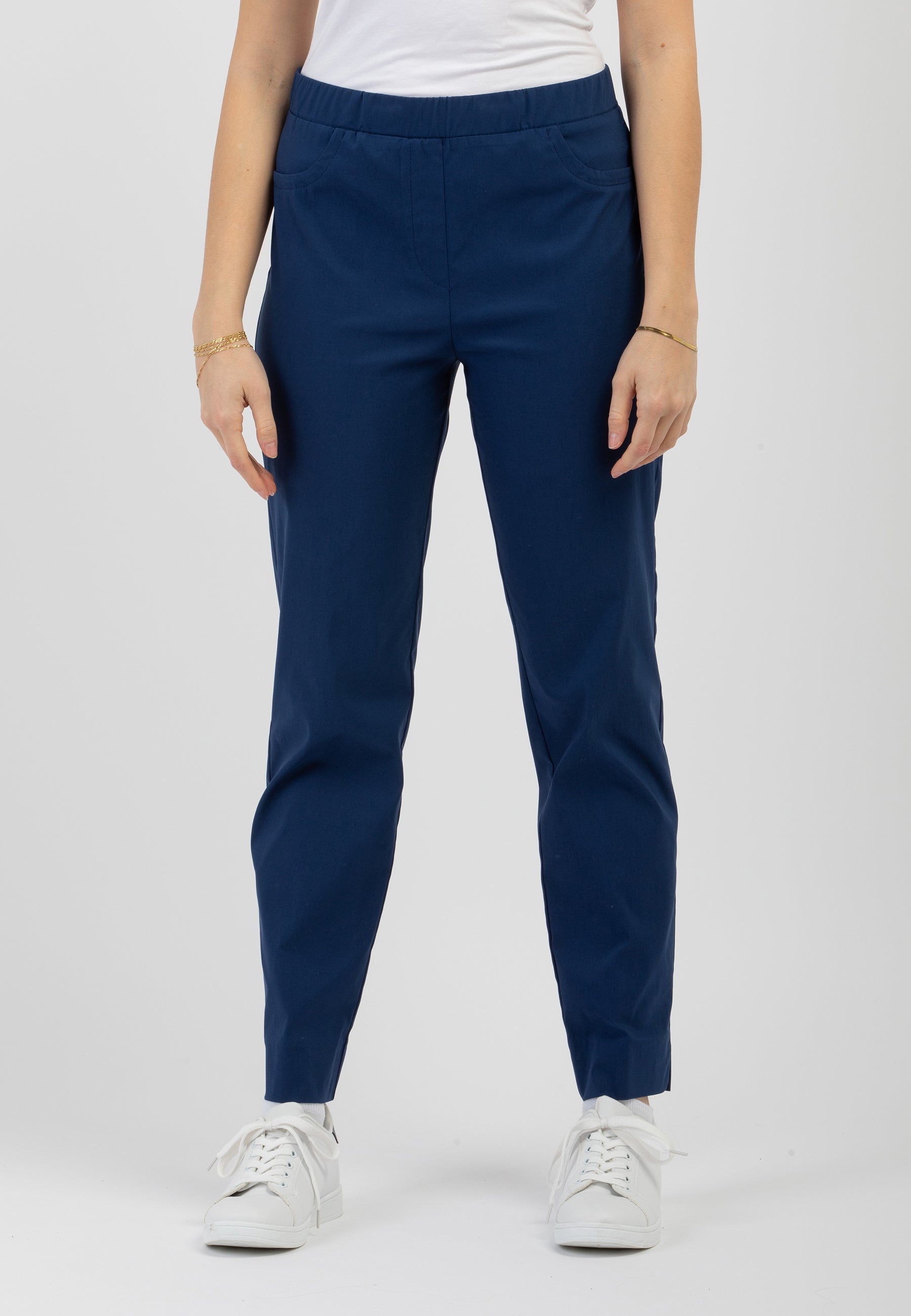 Pantalone Donna Elastico in Vita Tessuto Bengalina Leggero CARLA FERRONI 16020