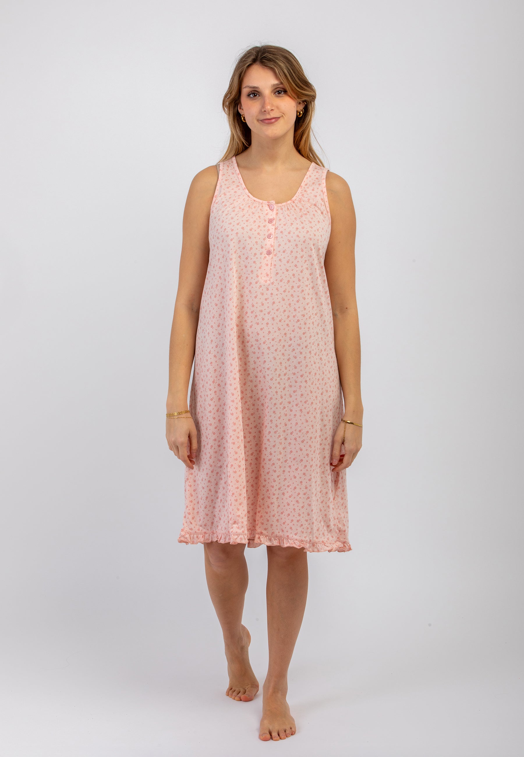 Camicia Da Notte Donna Senza Maniche 100% Cotone NOI DI NOTTE LA003219