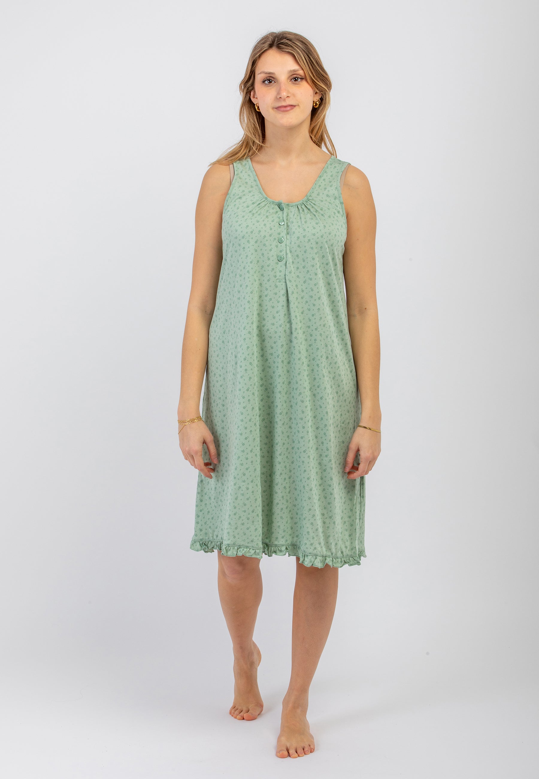 Camicia Da Notte Donna Senza Maniche 100% Cotone NOI DI NOTTE LA003219