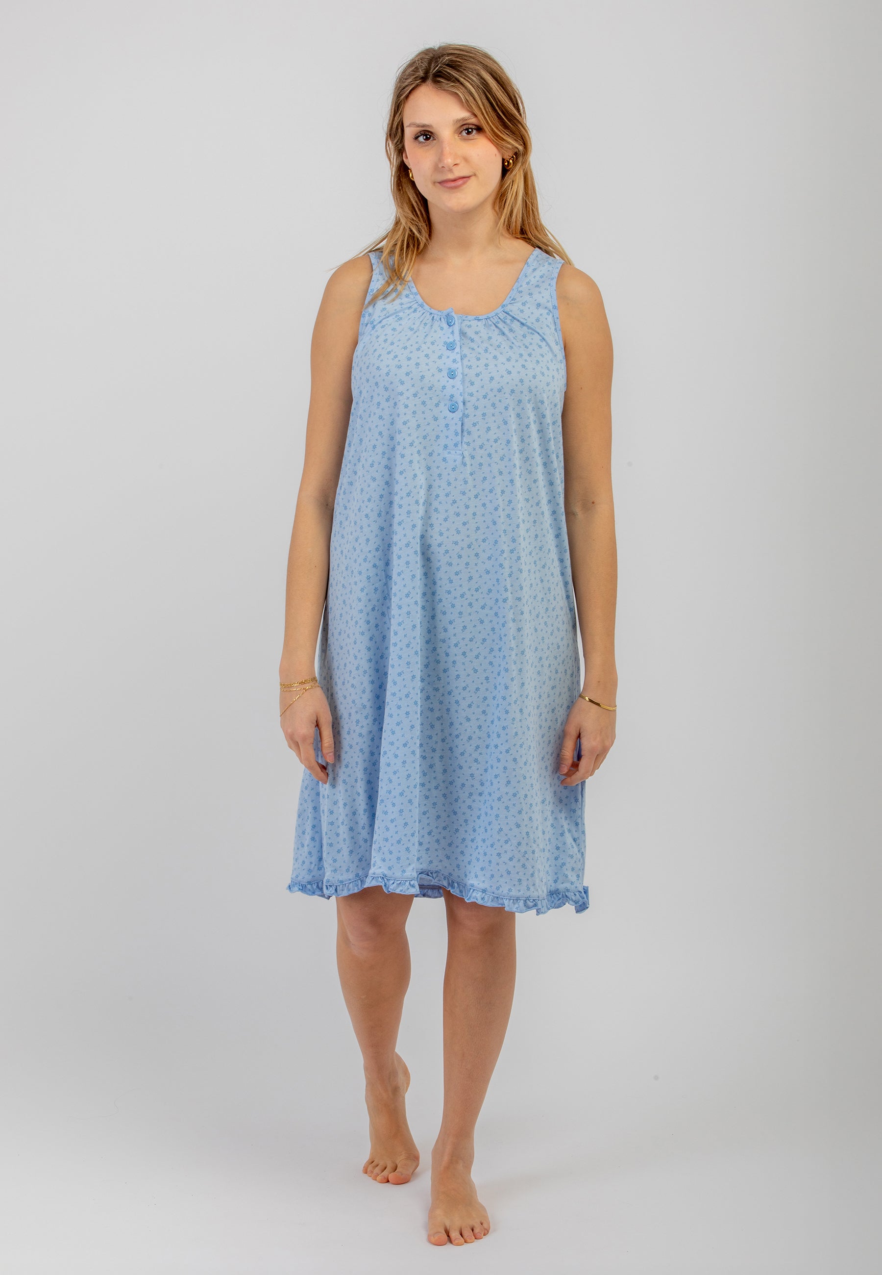 Camicia Da Notte Donna Senza Maniche 100% Cotone NOI DI NOTTE LA003219