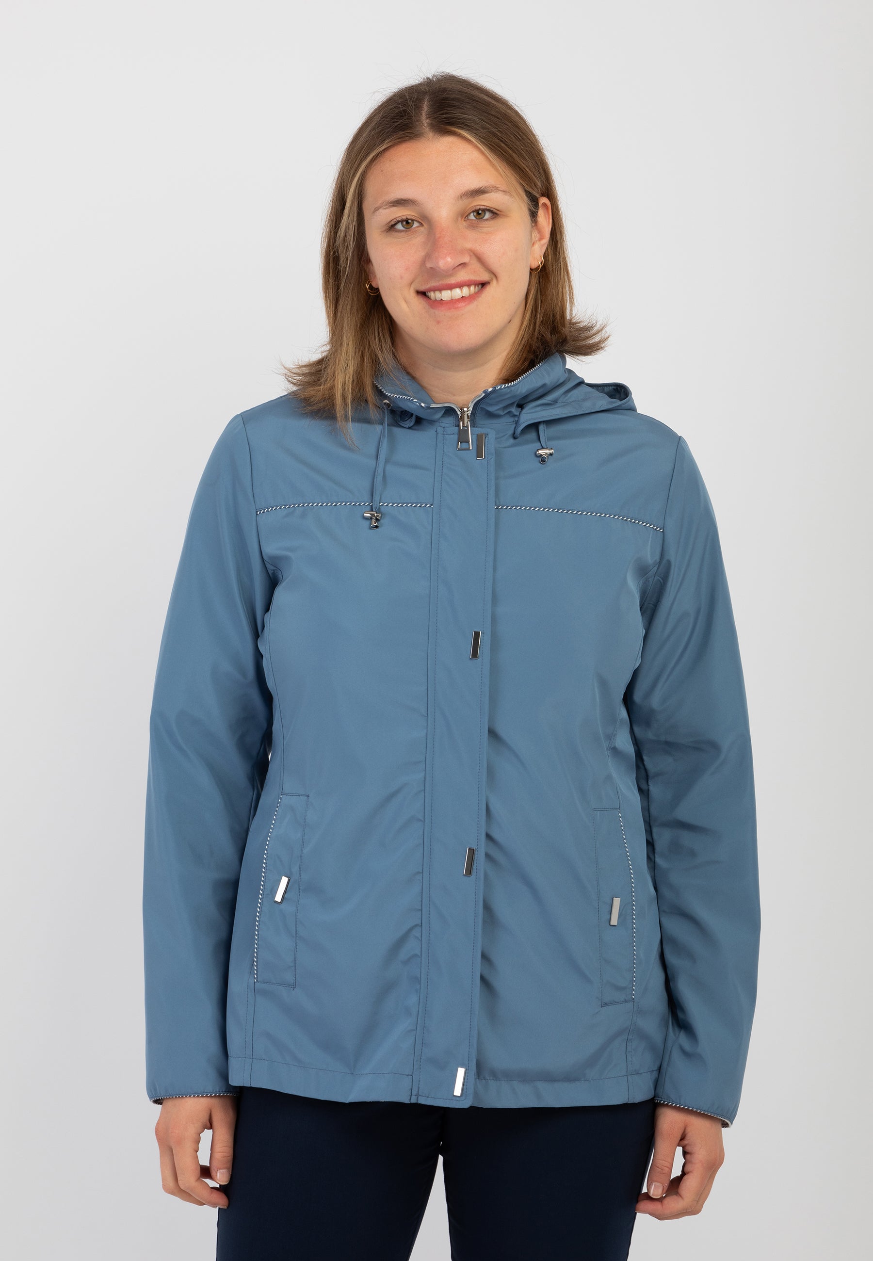 Giubbino Donna Manica Lunga Reversibile Antipioggia SATINETTE GINEVRA 017