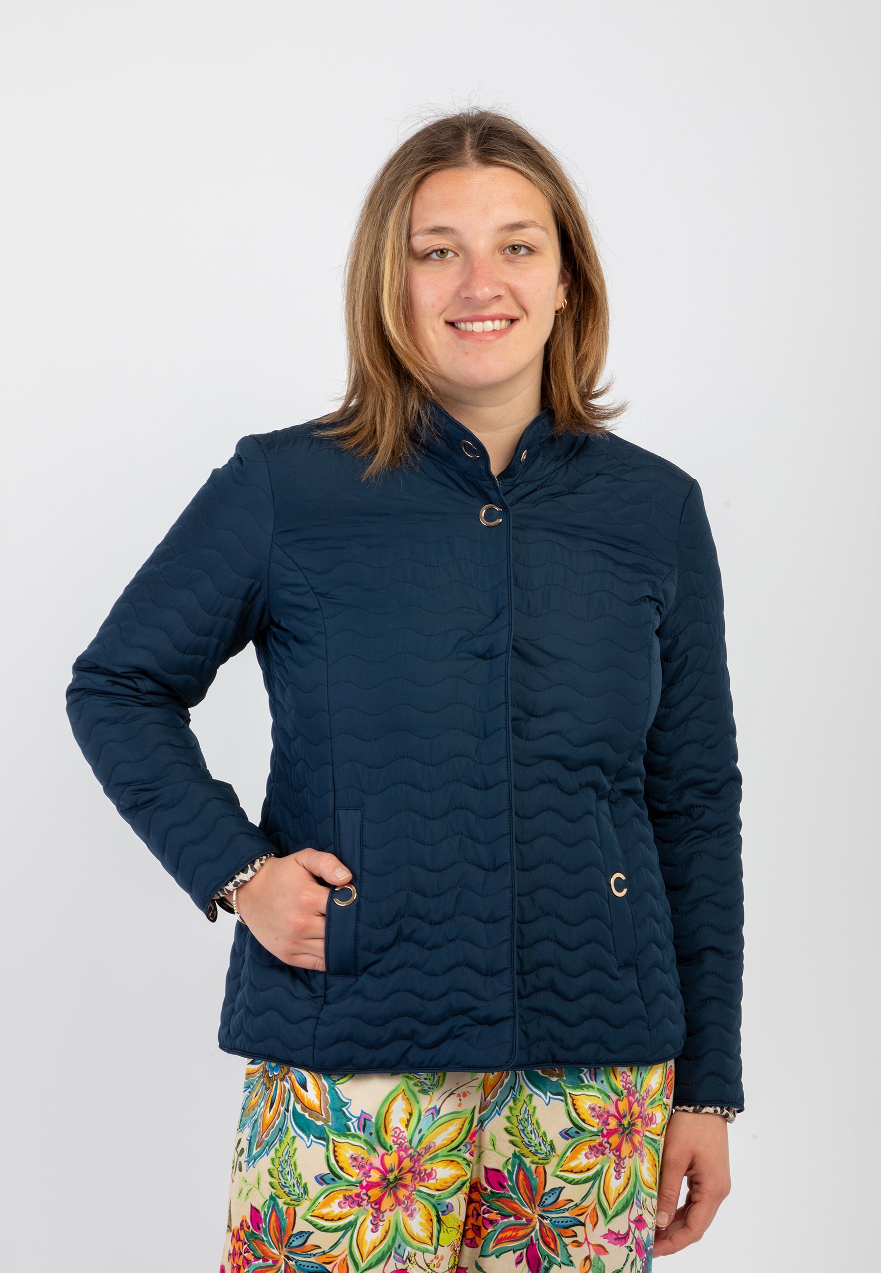 Giubbino Donna Maniche Lunghe Trapuntato Leggero  SATINETTE ELISABETTA 022