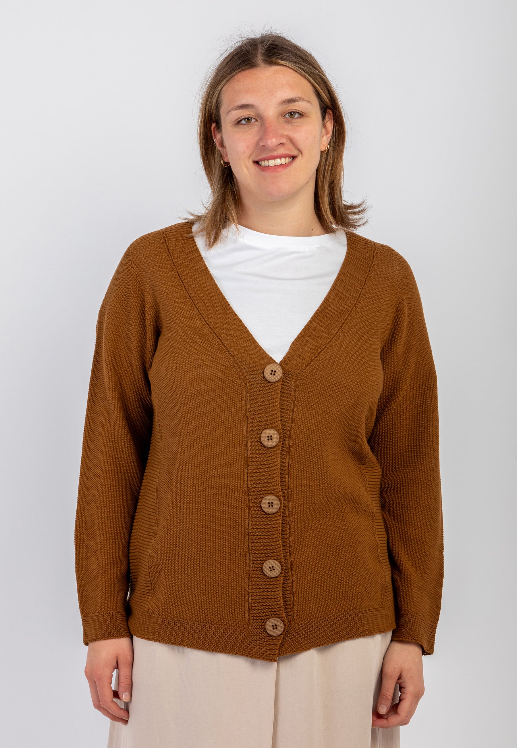 Giacca Donna Maglia Cardigan 100% Cotone LE MORBIDE 02005