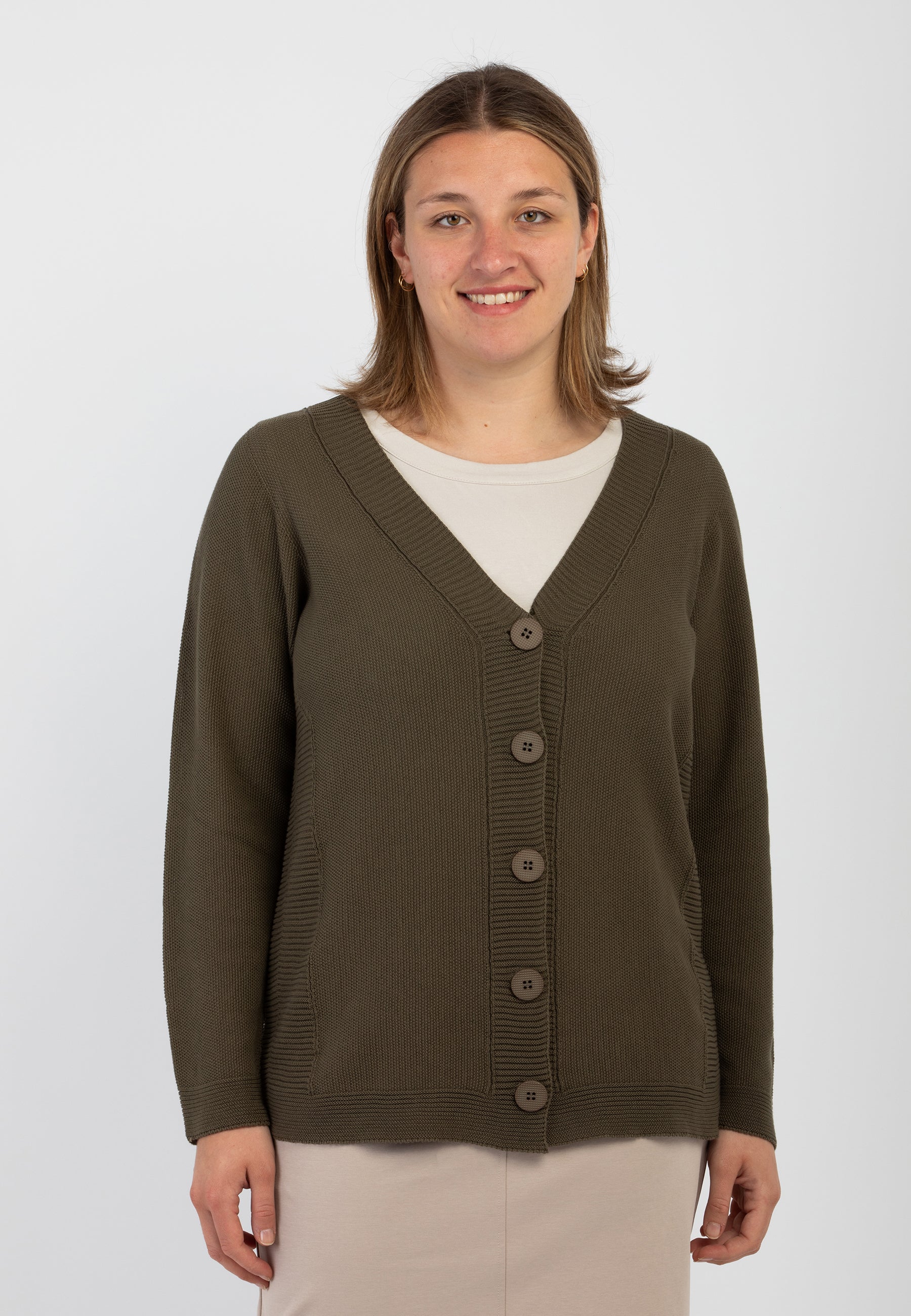 Giacca Donna Maglia Cardigan 100% Cotone LE MORBIDE 02005