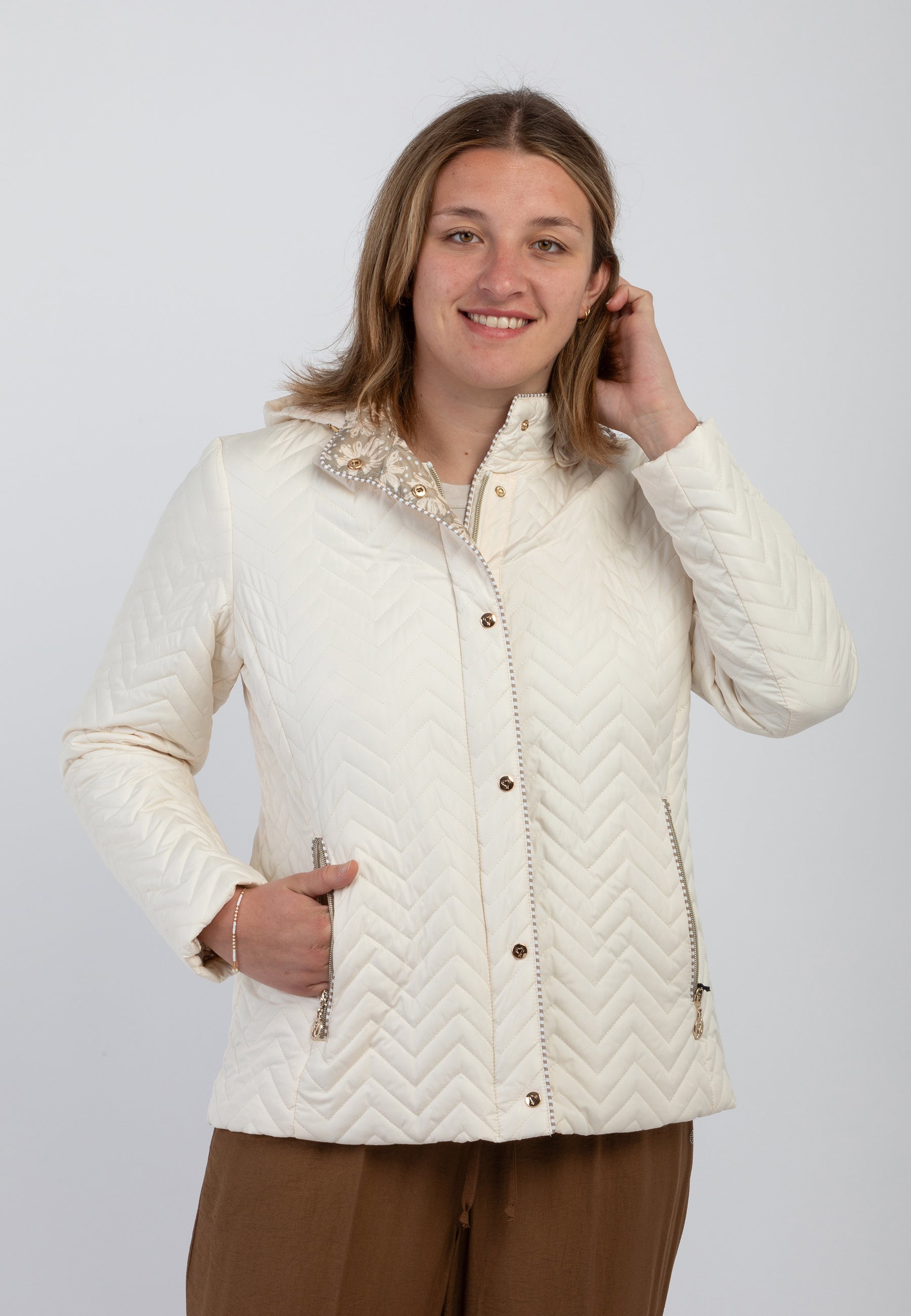 Giubbino Donna Maniche Lunghe Reversibile Leggero SATINETTE ELVIRA 021