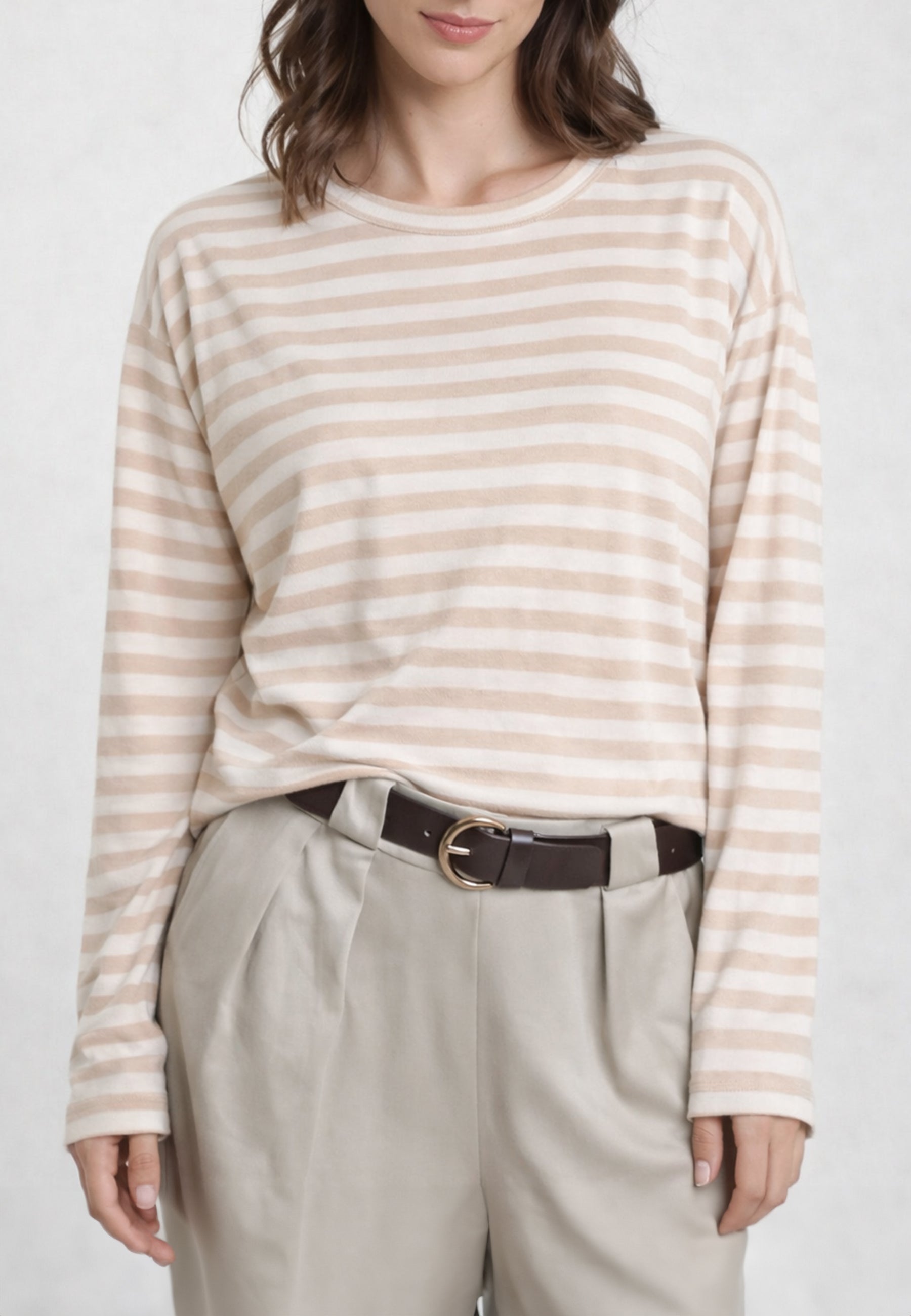 SUSY MIX T-Shirt Donna Over Viscosa Estiva Rigata B05099