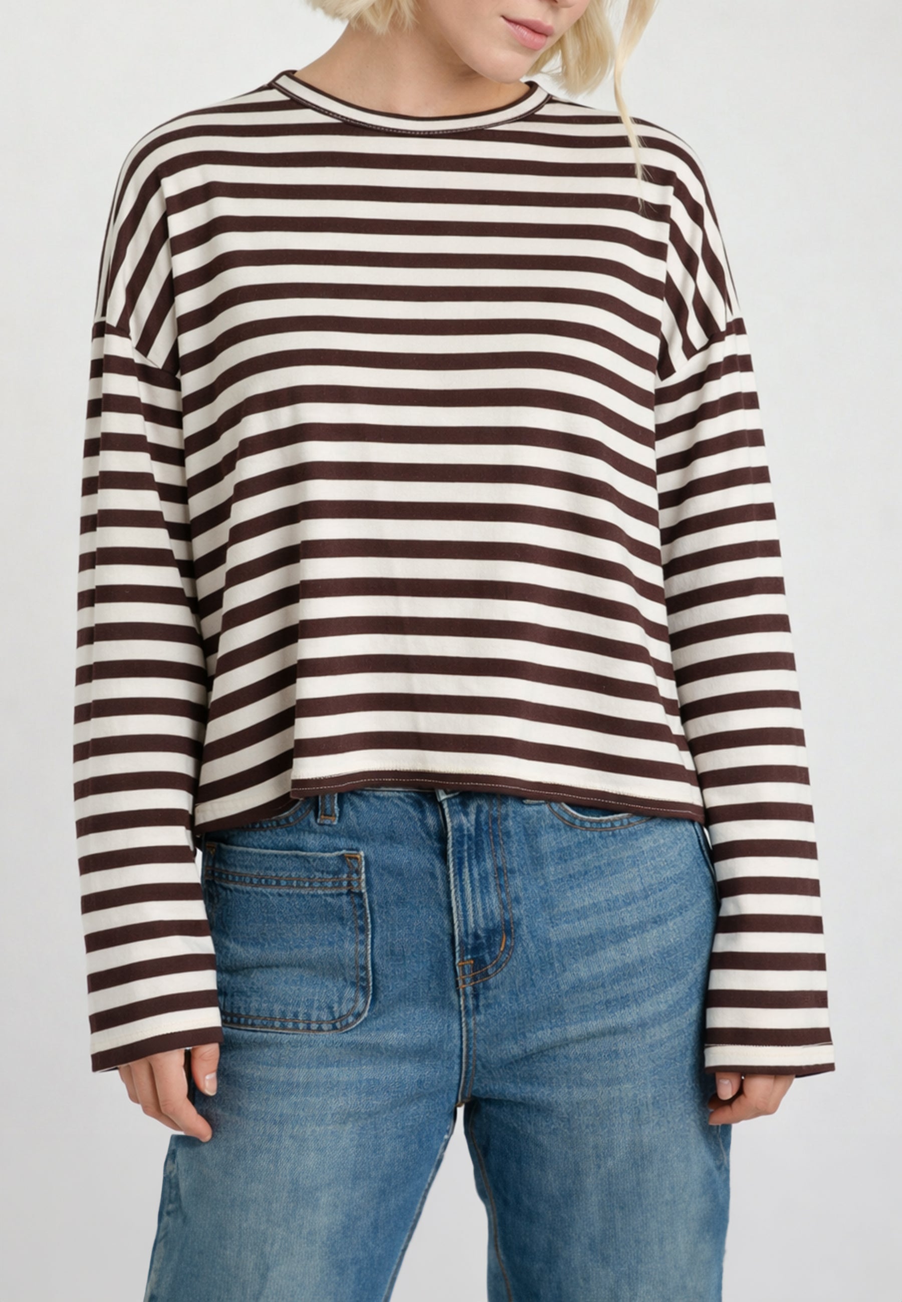 SUSY MIX T-Shirt Donna Over Viscosa Estiva Rigata B05099