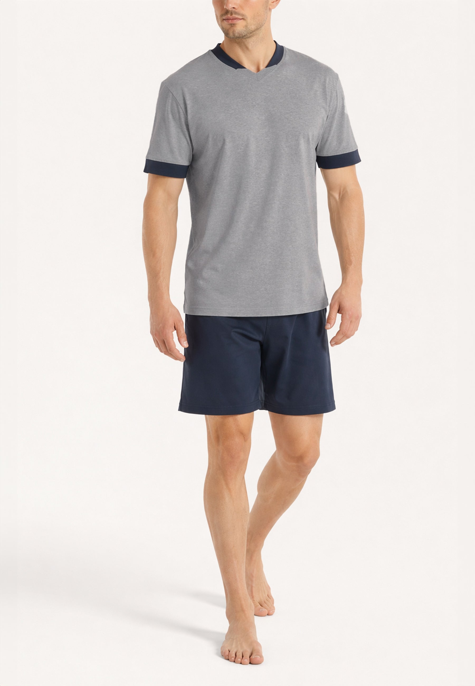 RAGNO Pigiama Uomo Corto Collo a V Cotone Leggero UA42NE