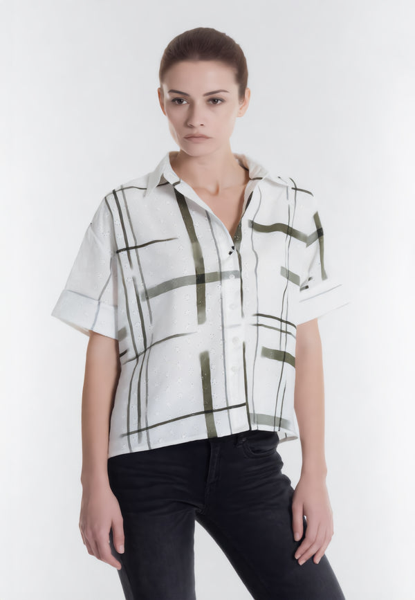 VLT’S Camicia Donna Mezza Manica Over Cotone Estivo 26-240