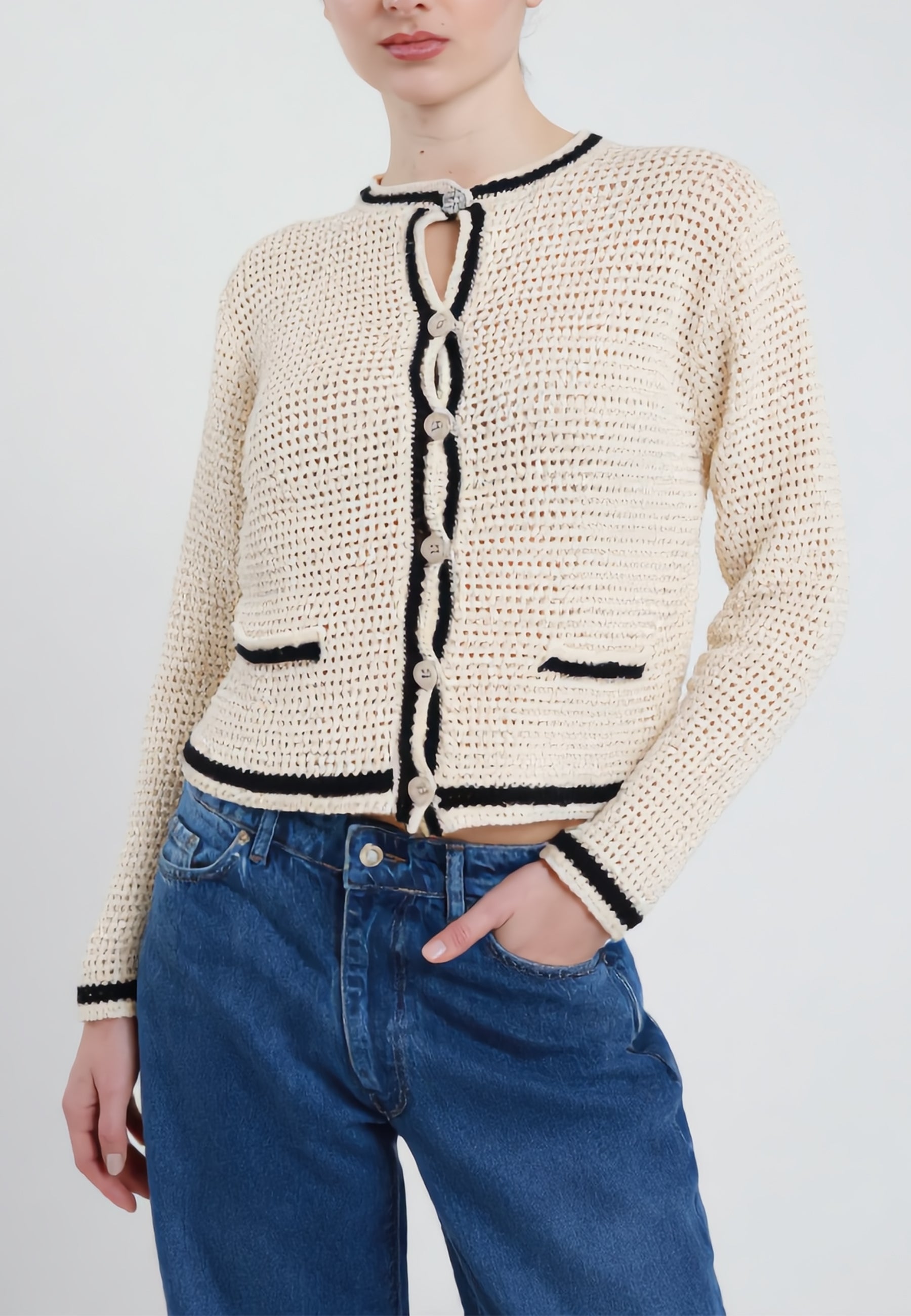 SUSY MIX Cardigan Donna Traforato Cotone Estivo 26223