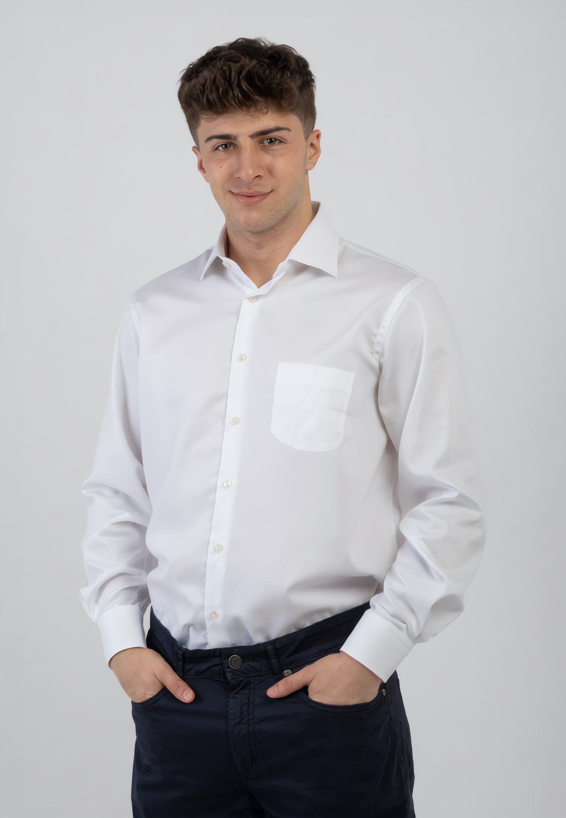 INGRAM Camicia Uomo Manica Lunga Cotone Panamino 3H622-REG-C-T