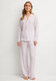 CALIDA Pigiama Donna Lungo Aperto 100% Tencel Rigato 40036