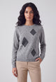 CARLA FERRONI Maglia Donna Lunga Girocollo Lana Cashmere Calda 4452