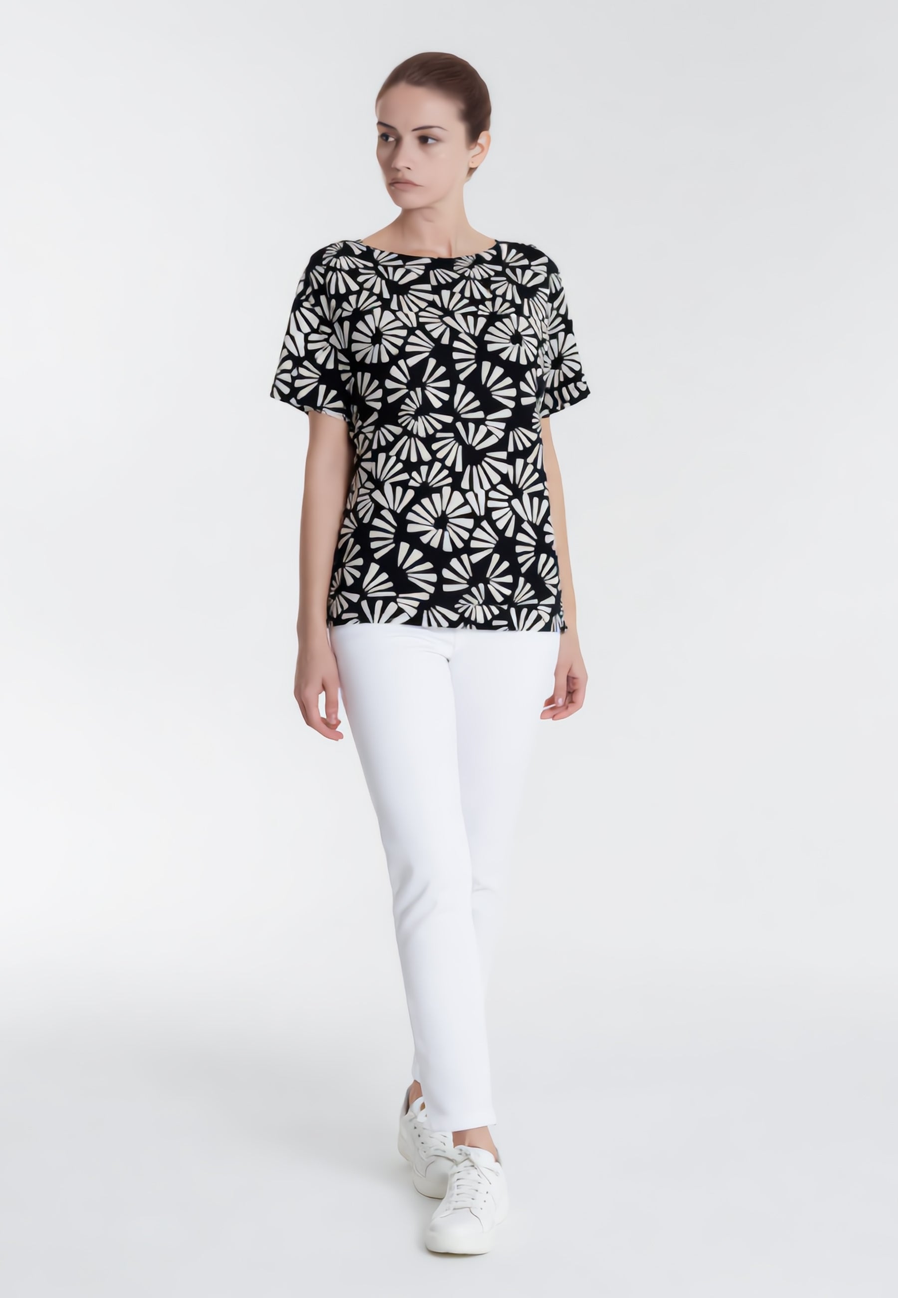 CARLA FERRONI T-Shirt Donna M/M Viscosa Estiva Floreale 50200