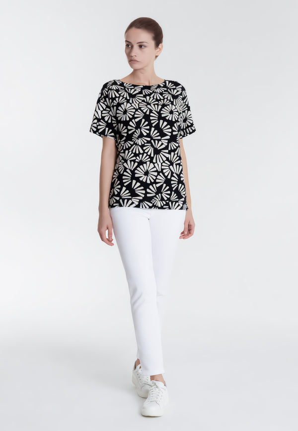 CARLA FERRONI T-Shirt Donna M/M Viscosa Estiva Floreale 50200