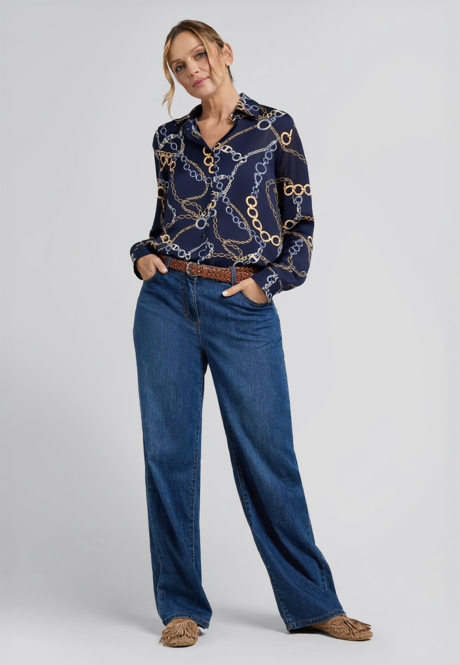 LUISA VIOLA Camicia Donna Curvy In Raso Stampato ART. 5039F0-30FY