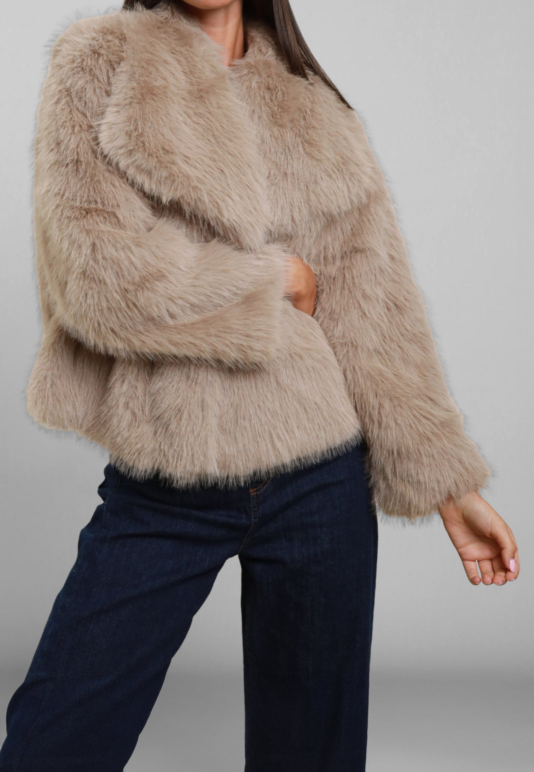 SUSY MIX Ecopelliccia Donna Moda con Chiusura a Bottone Clip