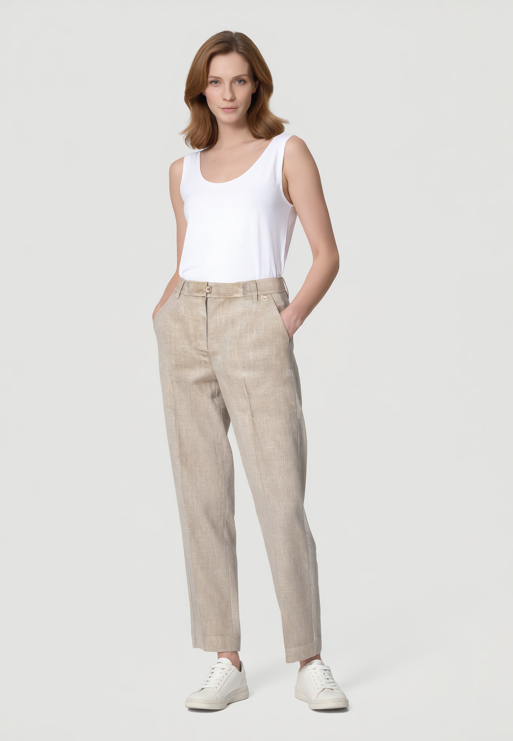 CARLA FERRONI Pantalone Donna Lungo Melange Leggero 70185