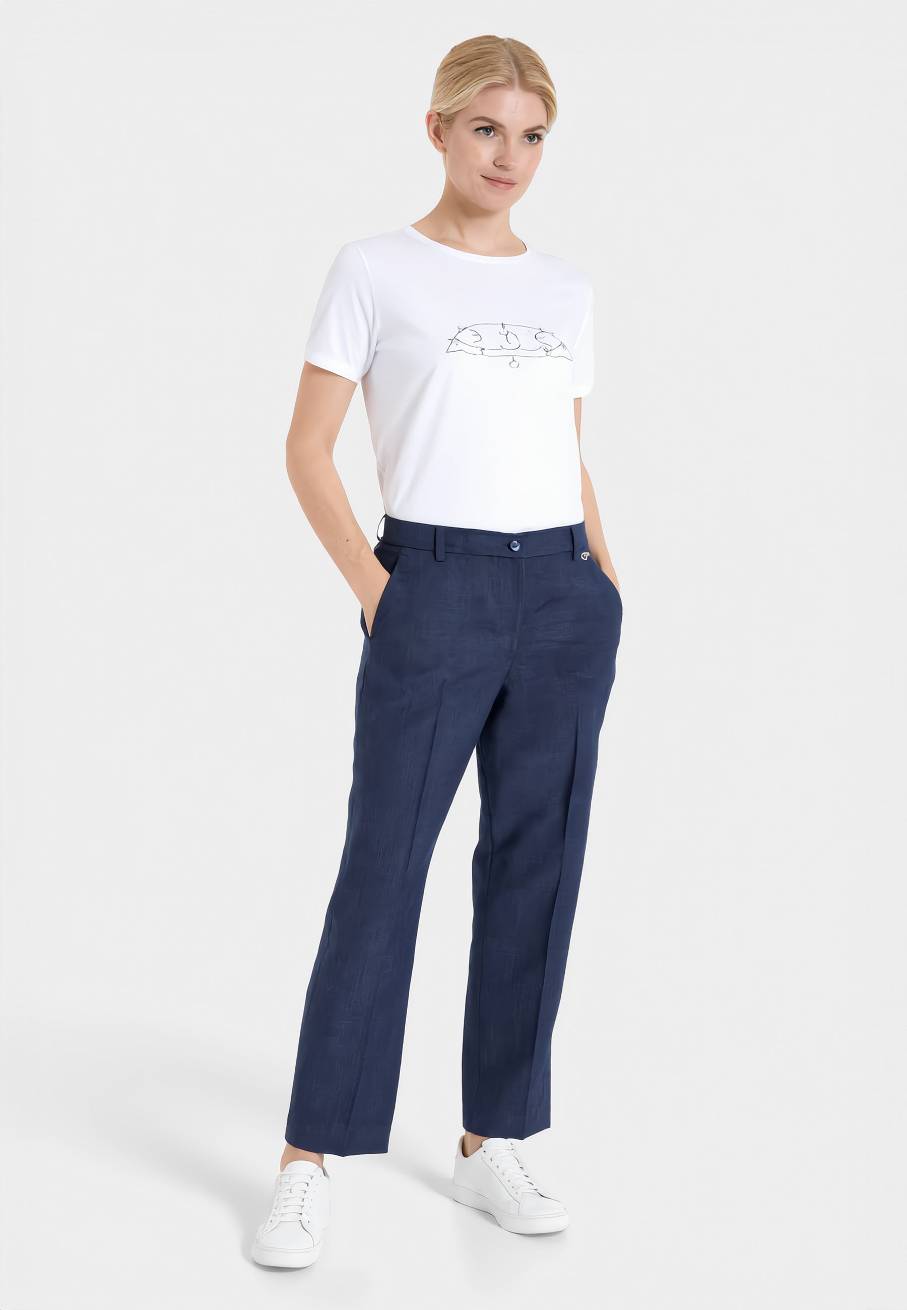 CARLA FERRONI Pantalone Donna Lungo Melange Leggero 70185