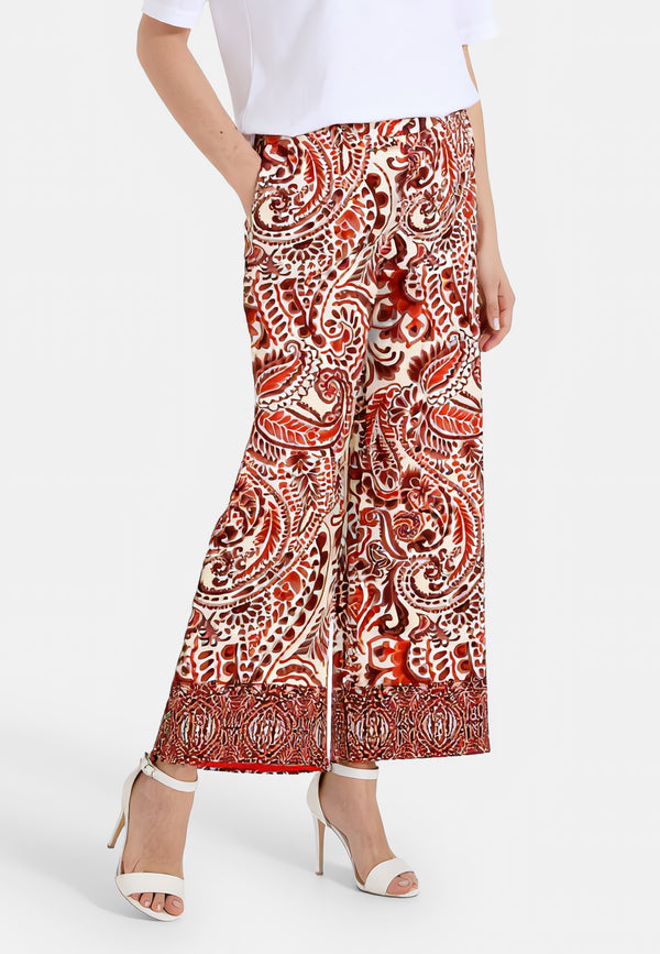 CARLA FERRONI Pantalone Donna Lungo Raso Fantasia Estivo 70200