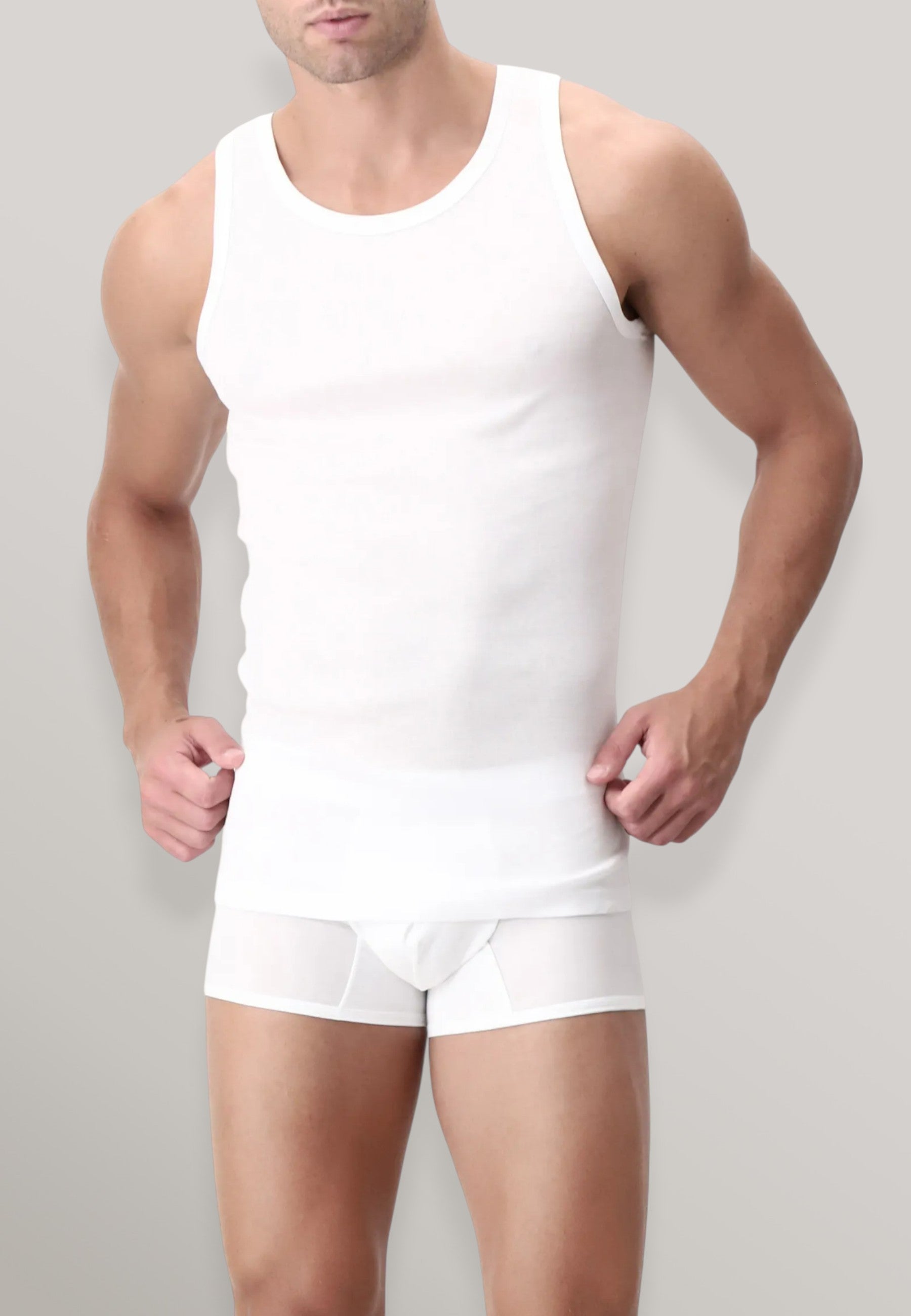 PEROFIL Canotta Spalla Larga 100% Filo Scozia