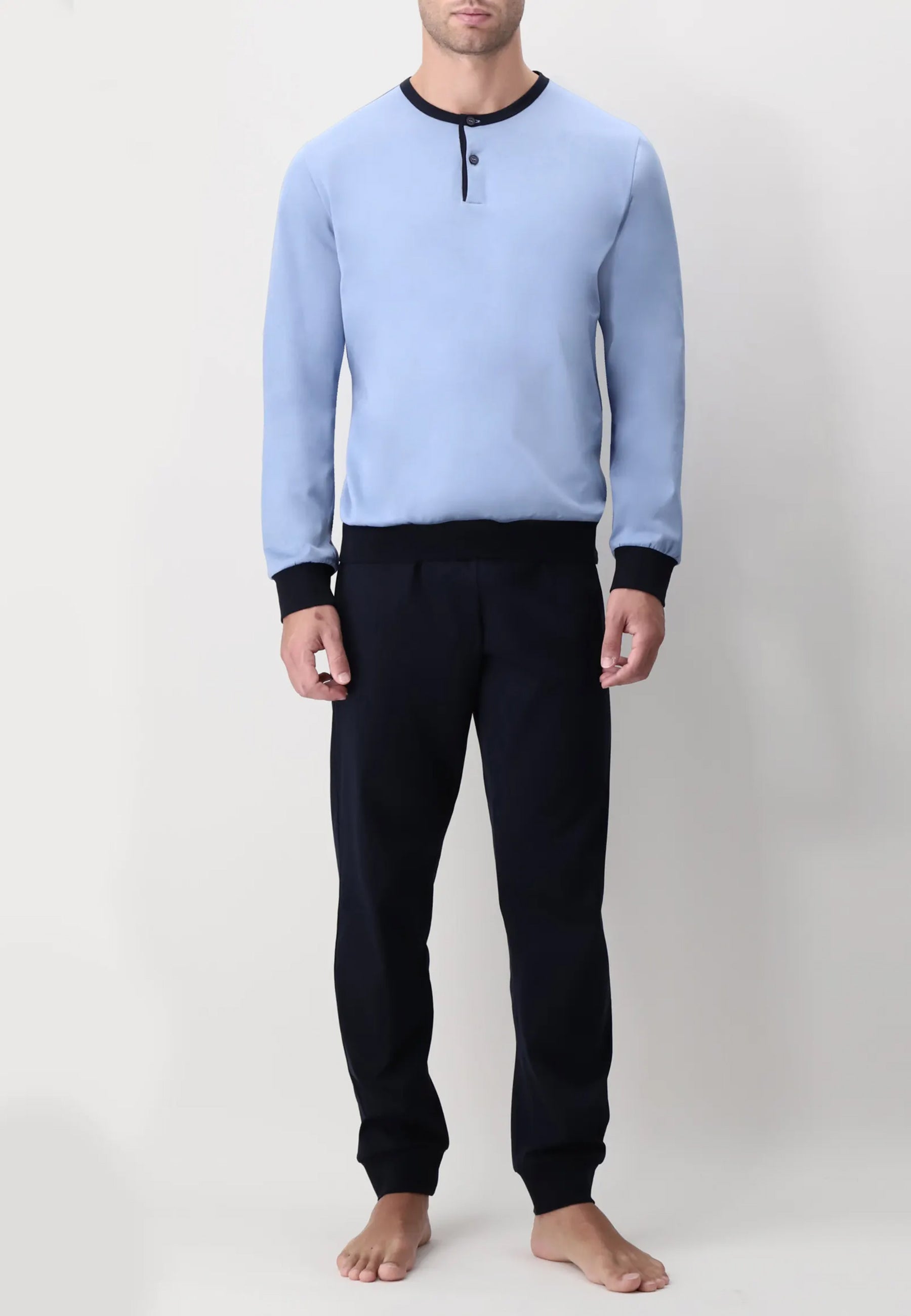 PEROFIL VENEZIA Pigiama con polsini 100% Filo Scozia