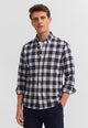 BUGATTI Camicia Uomo Lunga Flanella di Cotone Invernale 9350-28303F