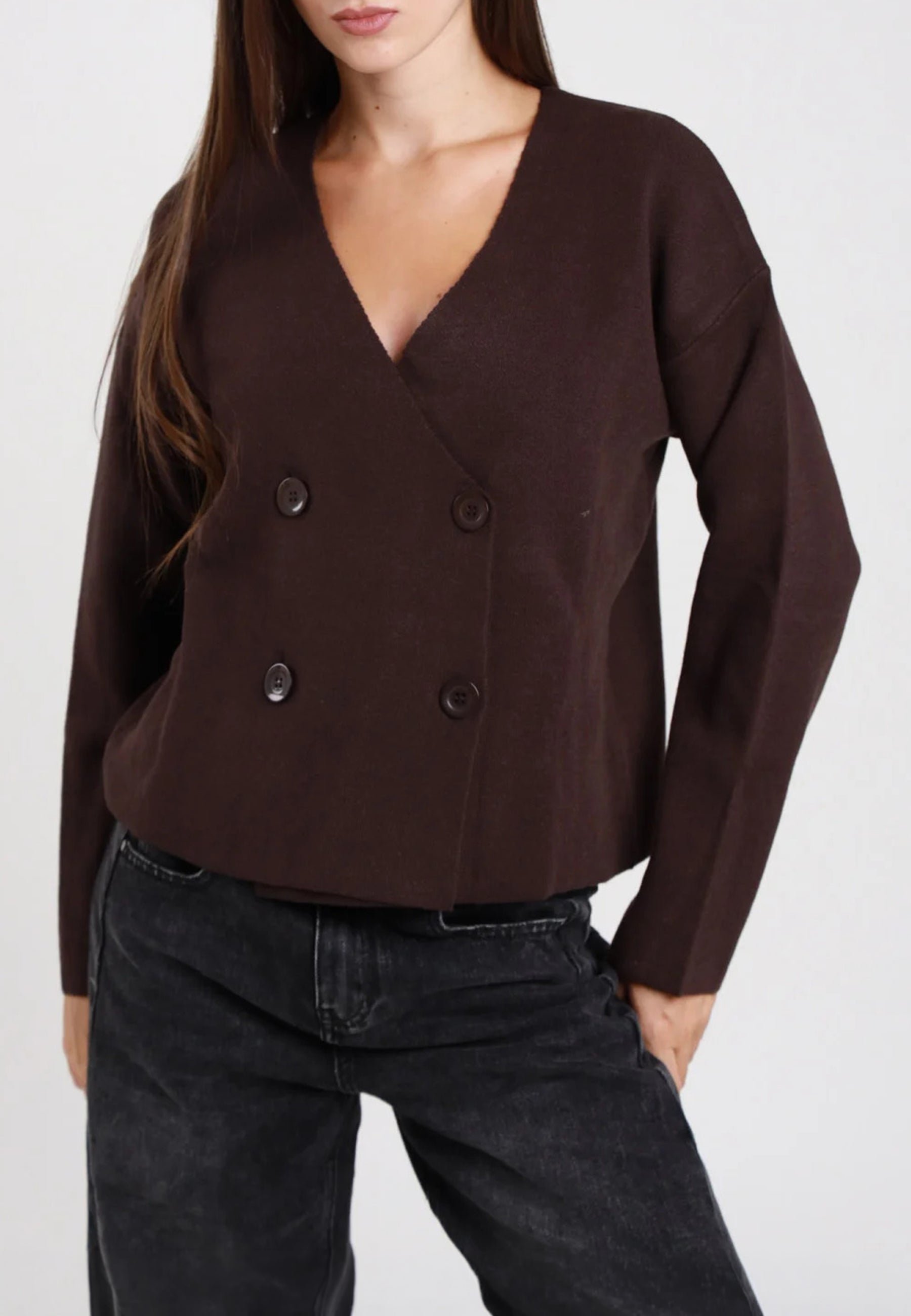 SUSY MIX Cardigan Donna a Scatoletta Viscosa Pesante AI51168