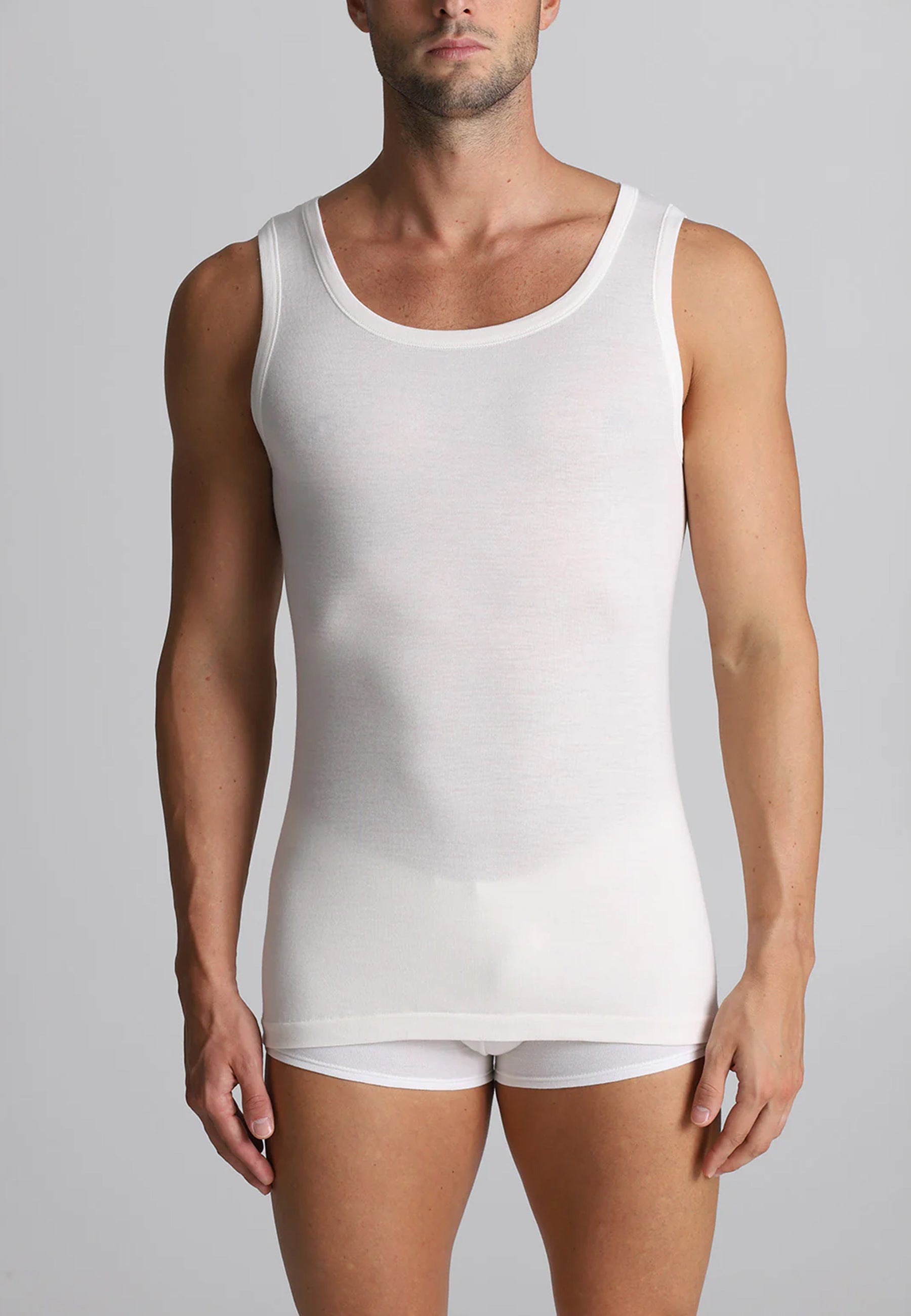 ALPINA 800 ANB017 Canottiera Uomo Spalla Larga Lana Cotone