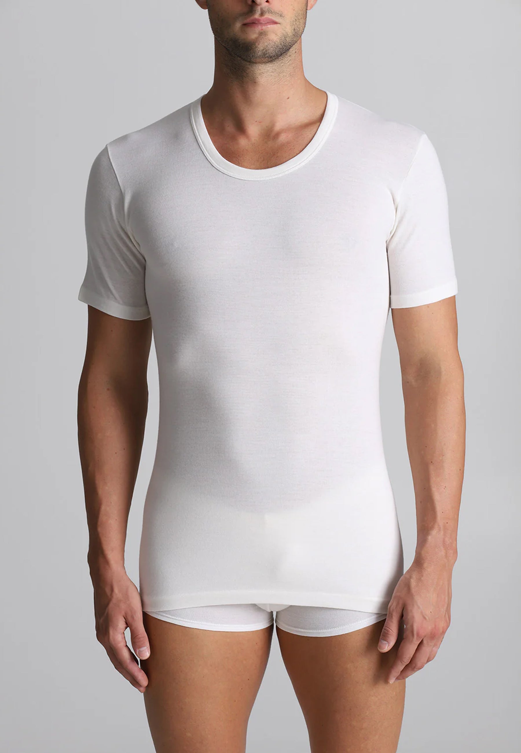 ALPINA 800 ANL019 T-Shirt Uomo Mezza Manica Lana Cotone