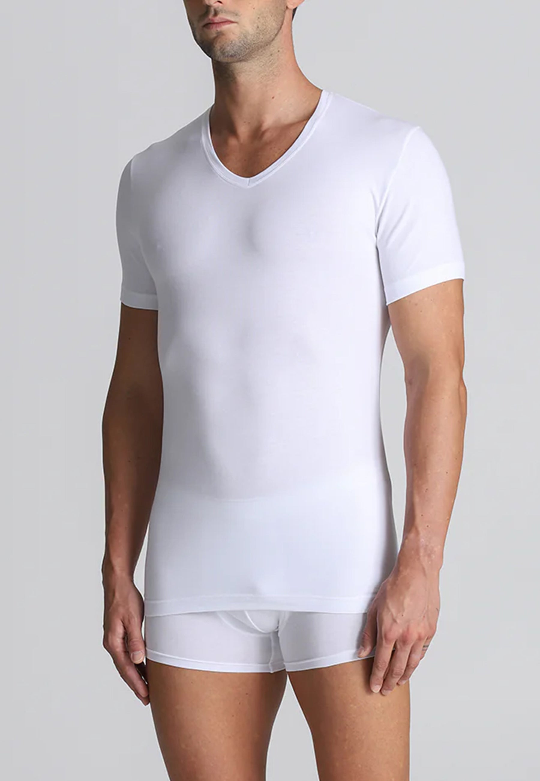 OFFERTA 3 PEZZI ALPINA 560 ANM083 T-Shirt Scollo V Uomo Mezza Manica Cotone Elasticizzato