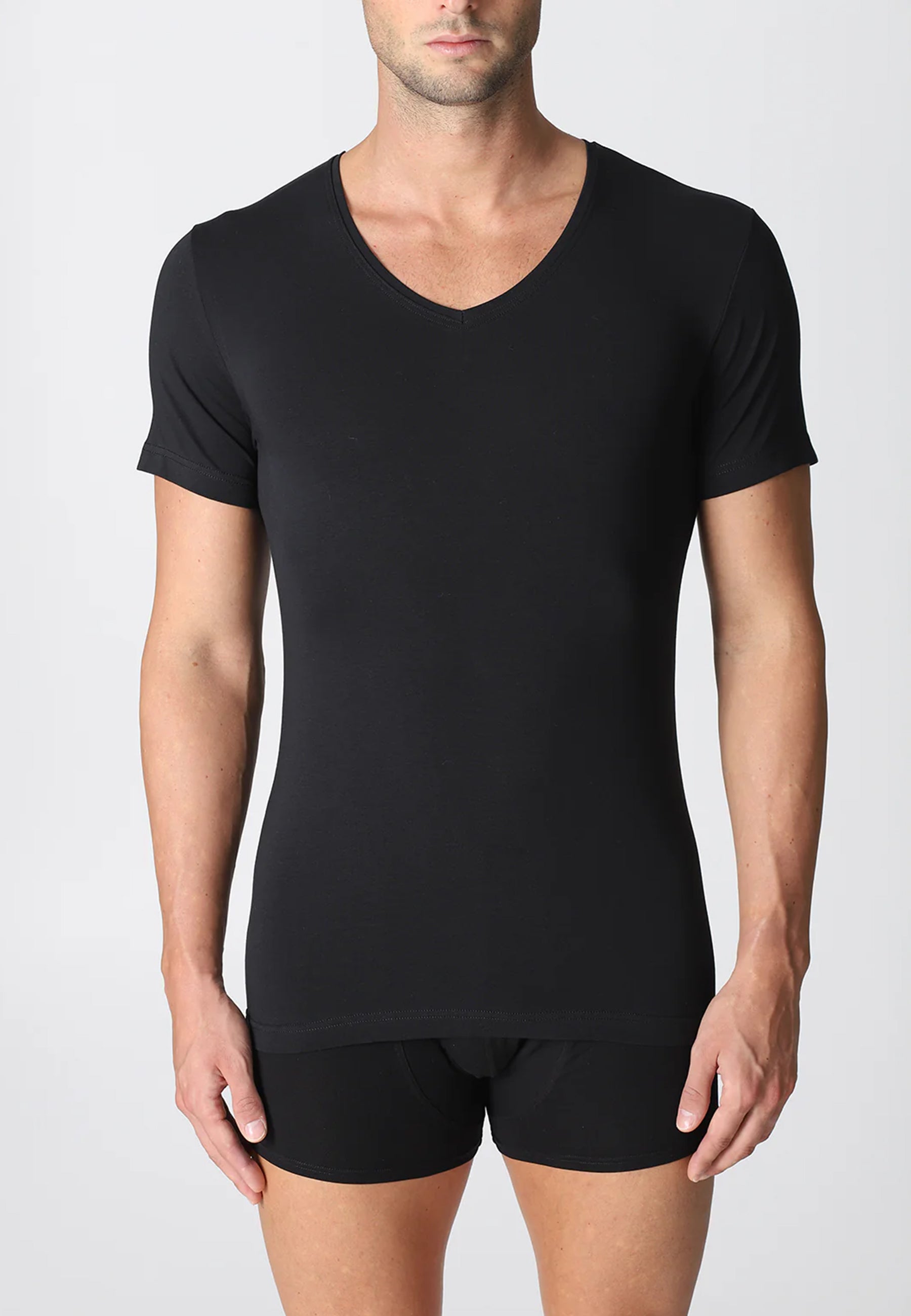 OFFERTA 3 PEZZI ALPINA 560 ANM083 T-Shirt Scollo V Uomo Mezza Manica Cotone Elasticizzato