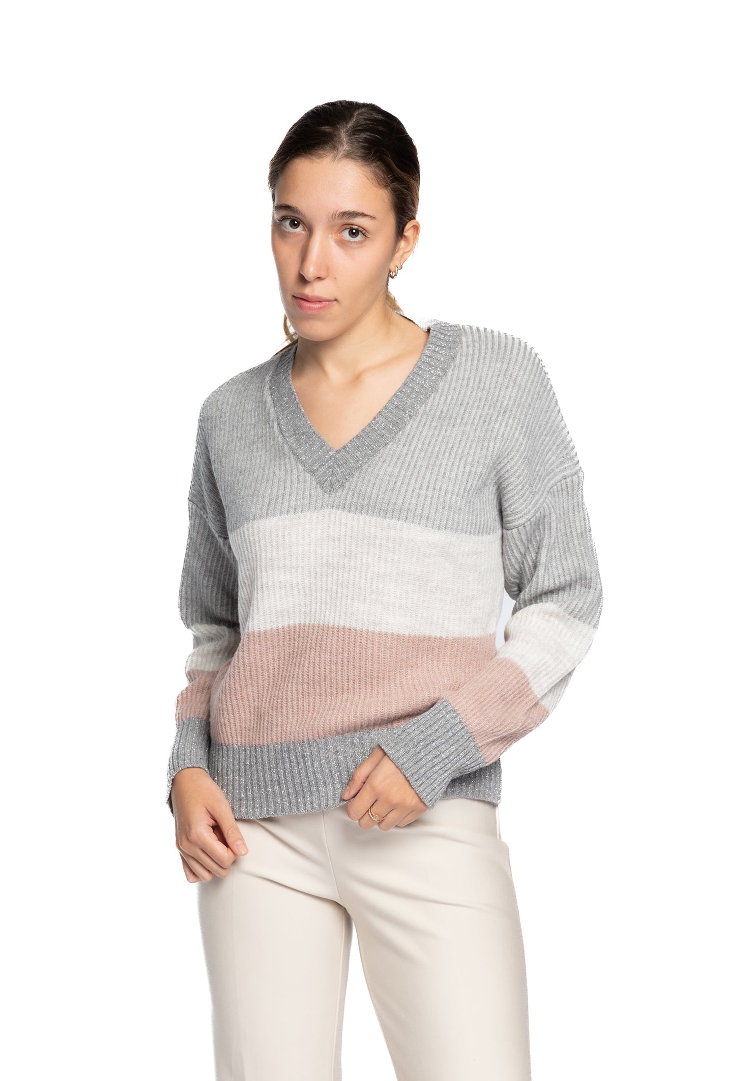 Maglia in misto mohair Scollo a V AMARYNTH 50057