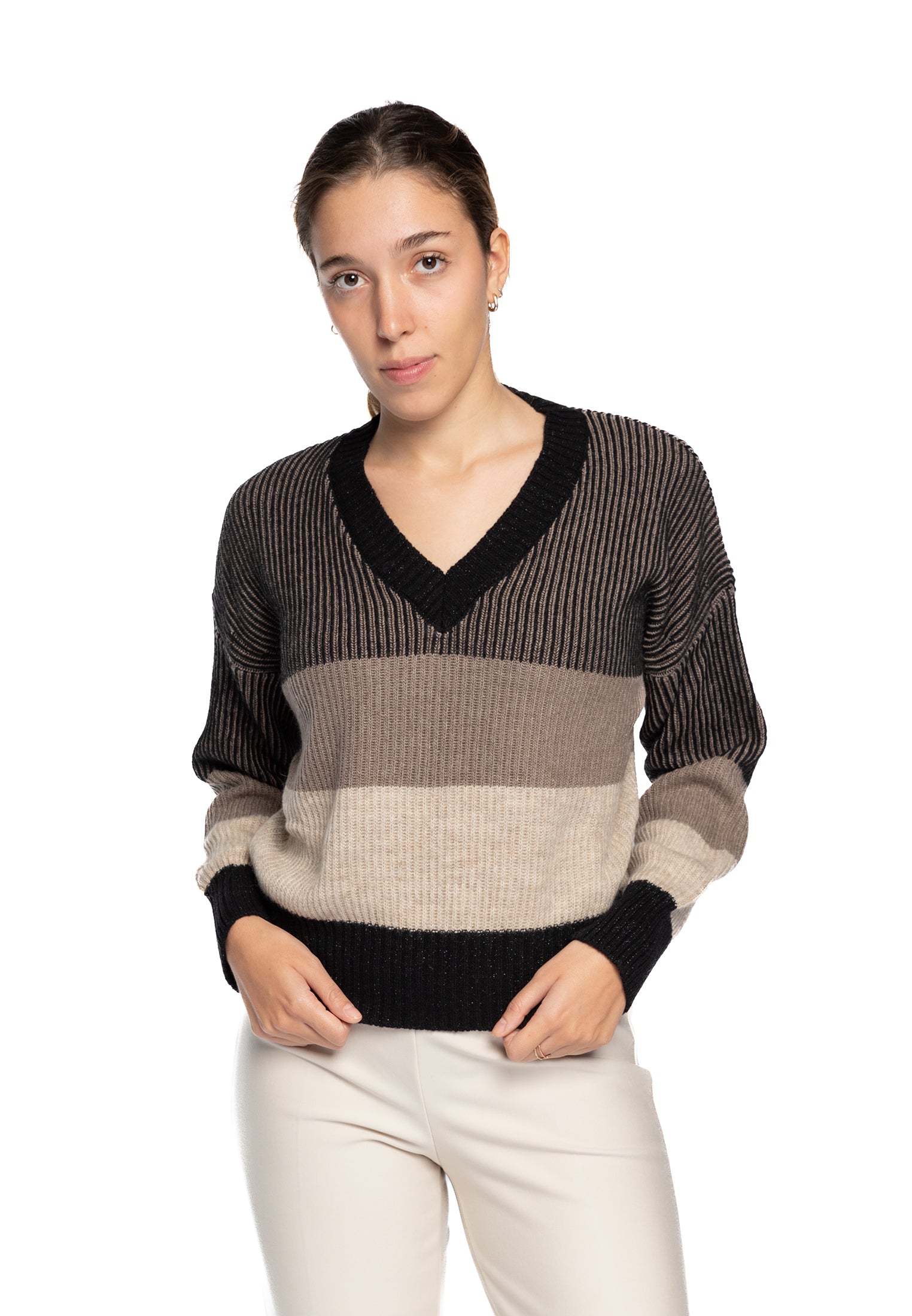 Maglia in misto mohair Scollo a V AMARYNTH 50057