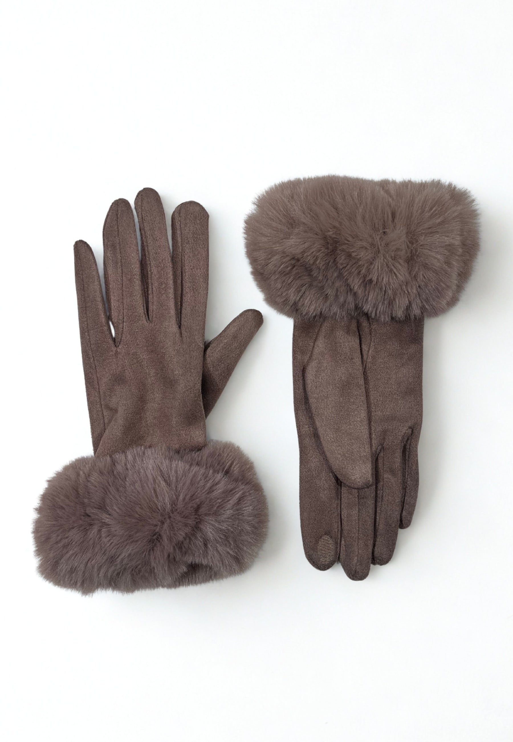 SUSY MIX Guanto Donna Tinta Unita Ecopile Bordo Ecopelliccia ART. 9244RE